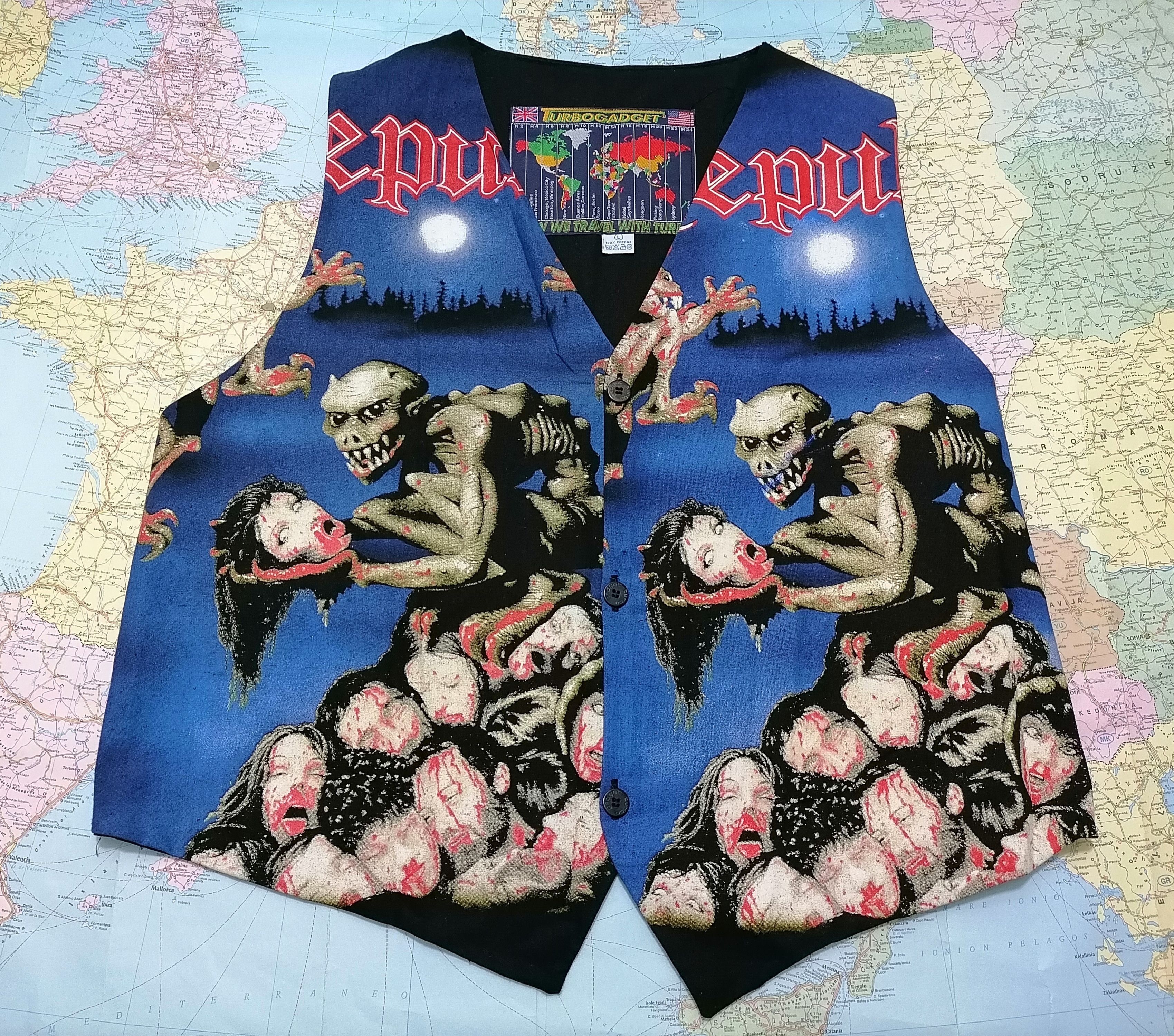 Vintage Vintage Gilet / Vest SEPULTURA , Large Turbo Gadget Size US L / EU 52-54 / 3 - 1 Thumbnail