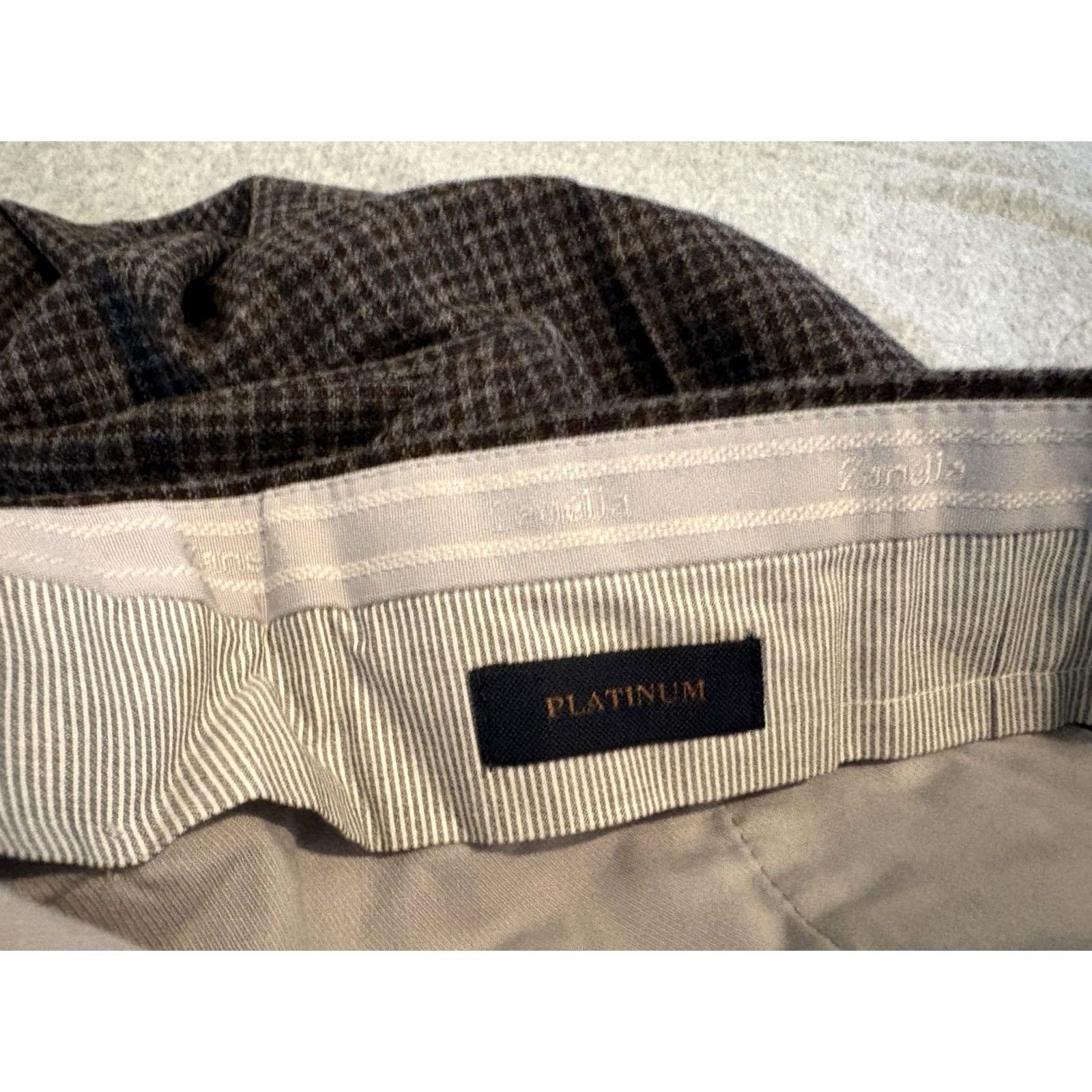Zanella Zanella Dress Pants Mens 40 Flat Front Brown Cashmere Wool Made in Italy Size US 40 / EU 56 - 3 Thumbnail