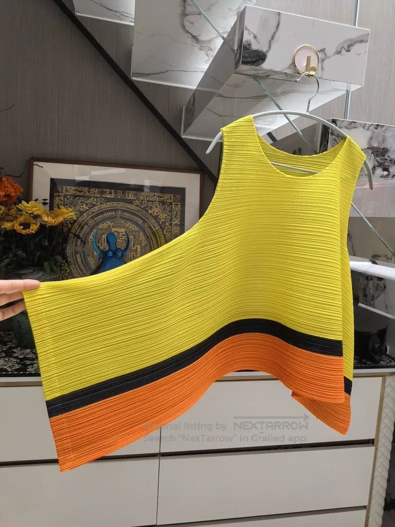 Issey Miyake Issey Miyake Horizontal Striped Yellow Patchwork Top Size M / US 6-8 / IT 42-44 - 4 Thumbnail