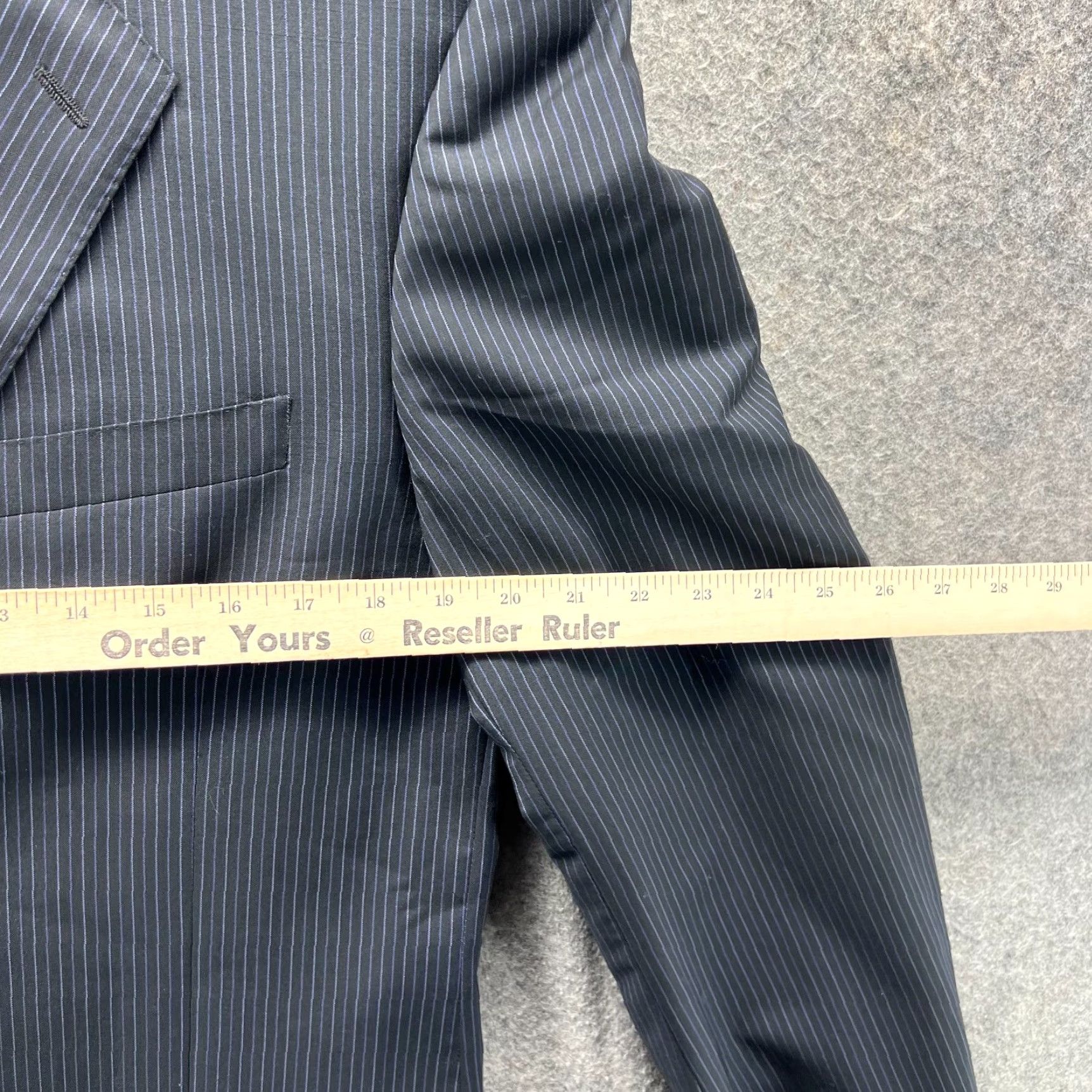 Paul Smith Paul Smith Blazer Mens 42 Black Striped Wool Single-Breasted Two-Button Jacket Coat Italy Sport Catast Jacket/Coat Length Regular Limited? Size 42R - 3 Thumbnail