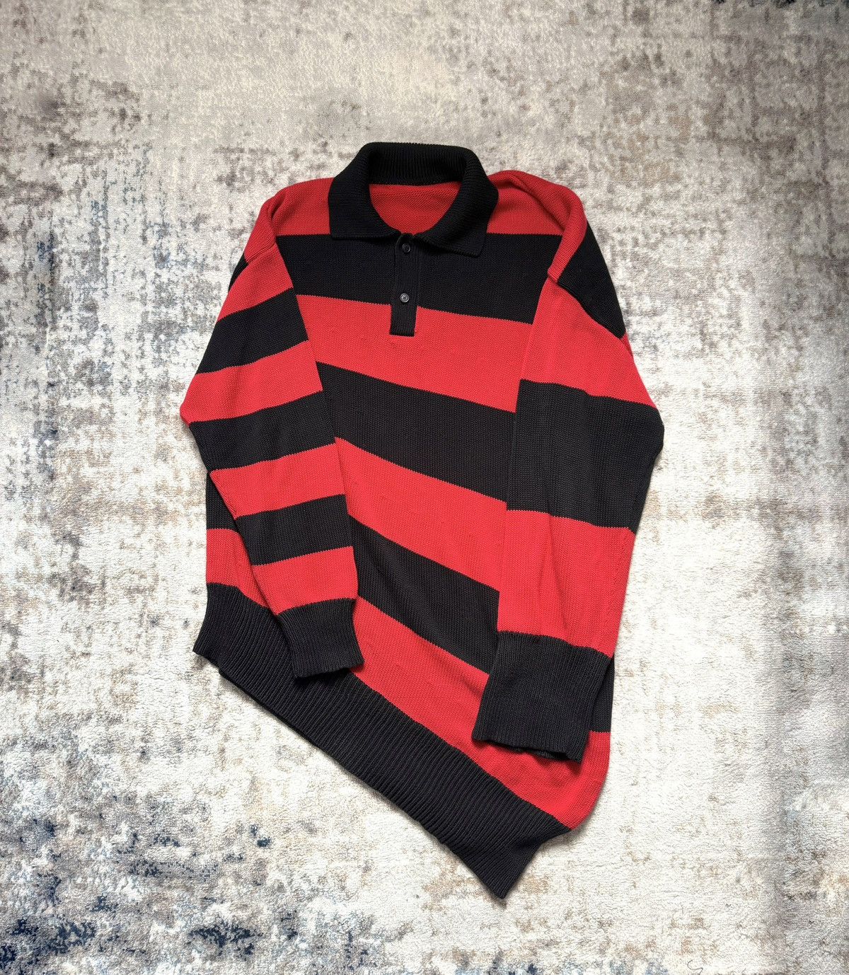 Balenciaga Balenciaga Striped Assymetric Sweater Size US XL / EU 56 / 4 - 4 Thumbnail