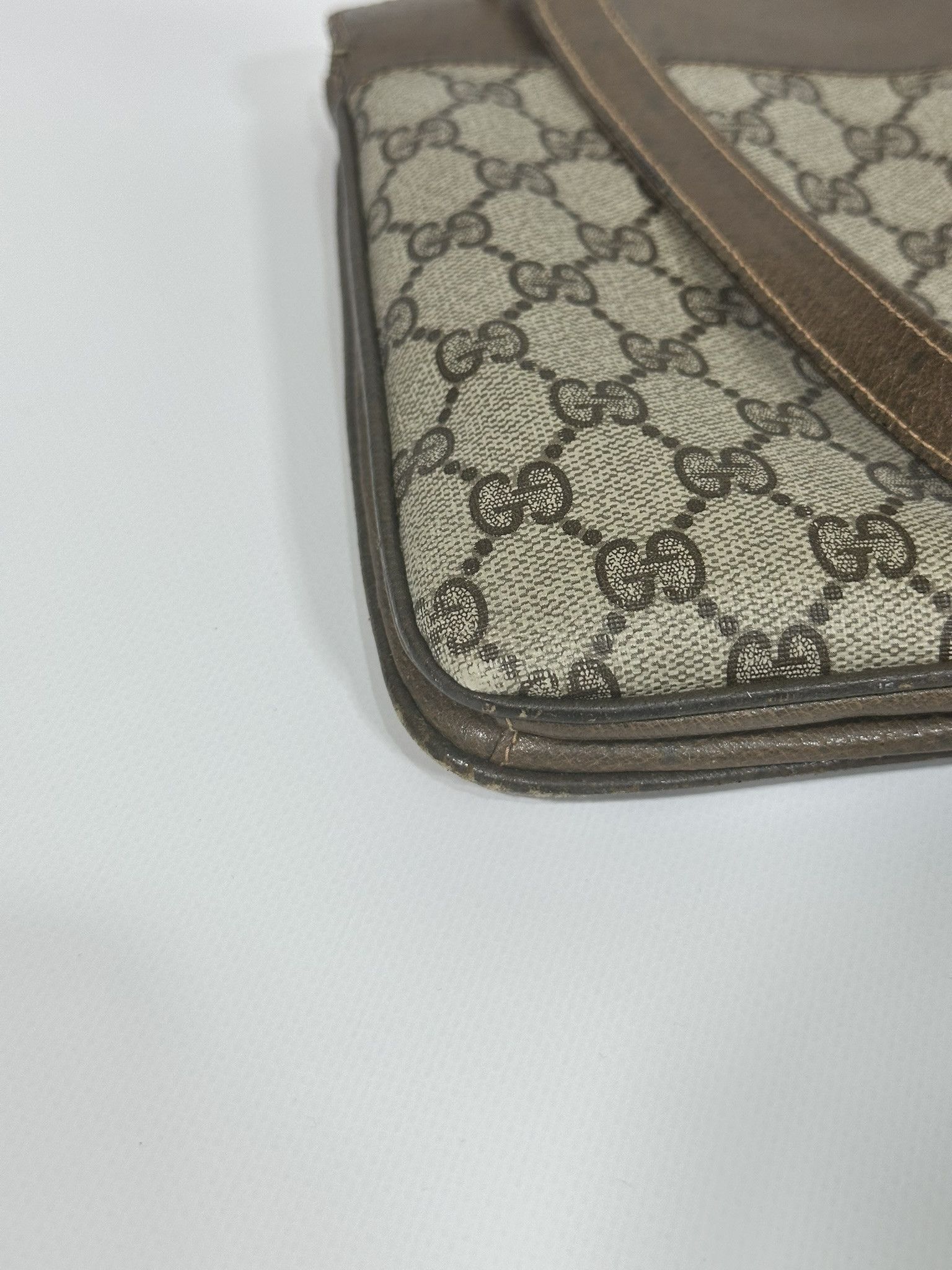 Gucci Gucci Vintage Handbag GG Monogram Beige Brown Leather Size ONE SIZE - 5 Thumbnail
