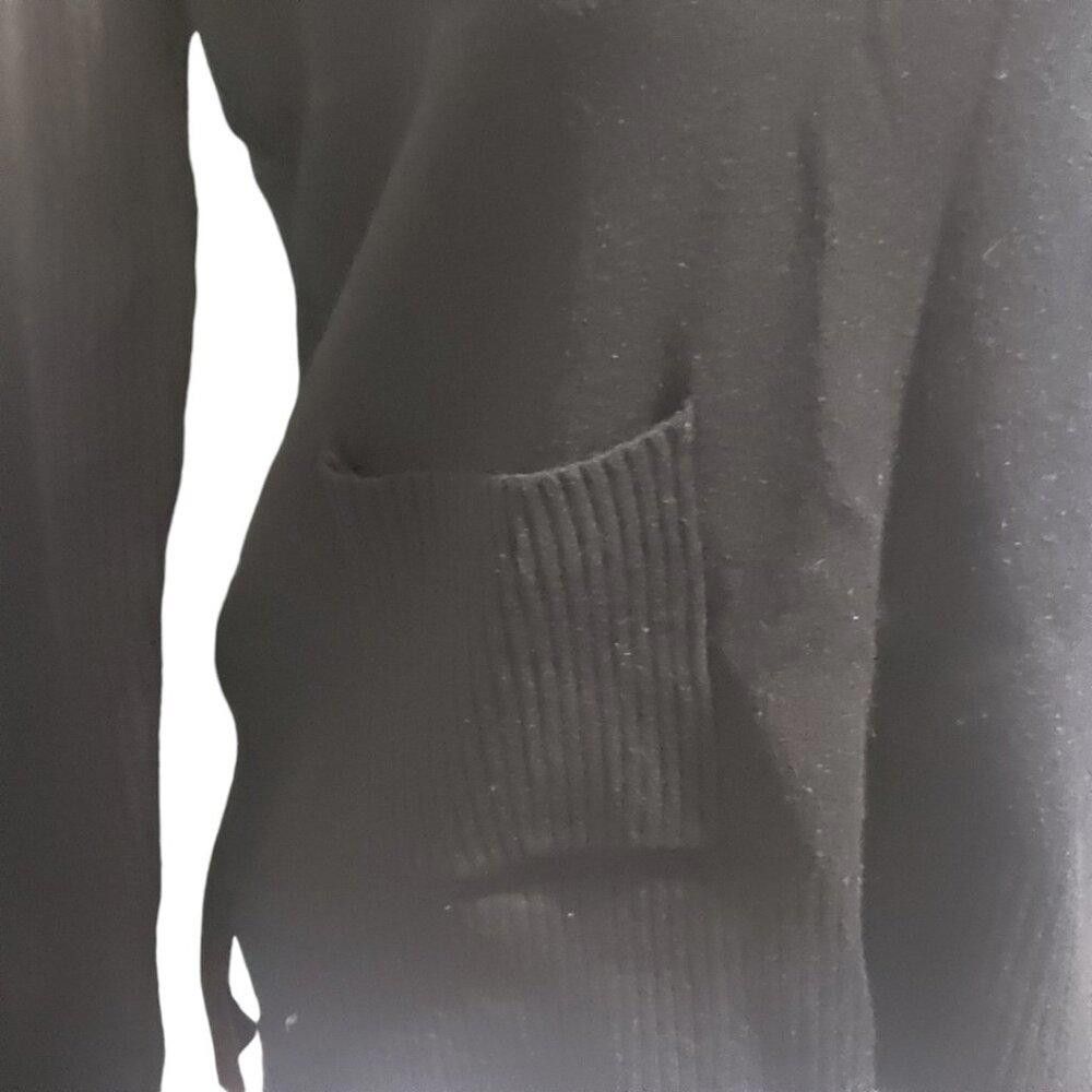 Designer CT1949 Charlie B Black Long Sleeve Sweater with Pockets P/S Size S / US 4 / IT 40 - 3 Thumbnail