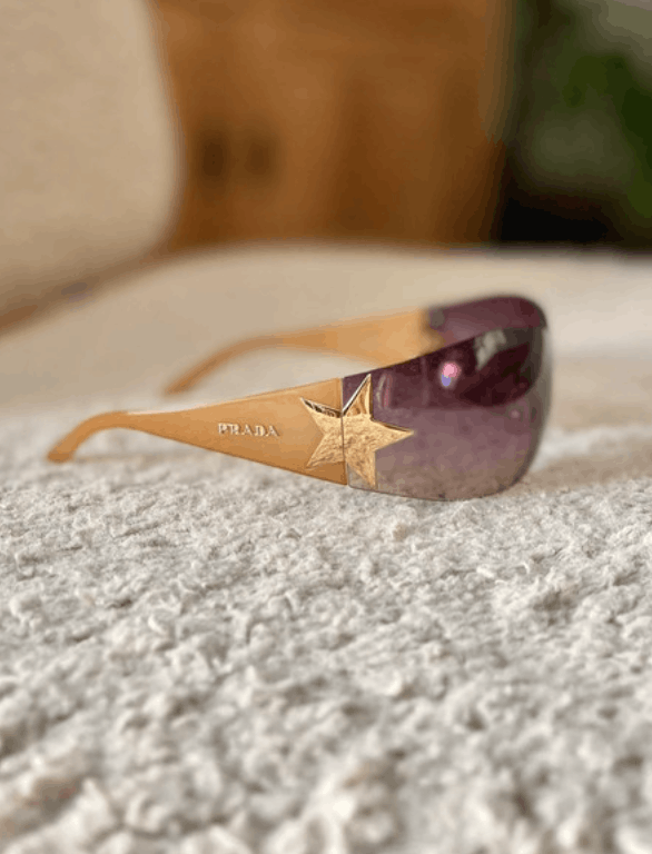 Prada PRADA Sunglasses Star Rectangle Wrap Shield Symbole Flame Size ONE SIZE - 1 Thumbnail