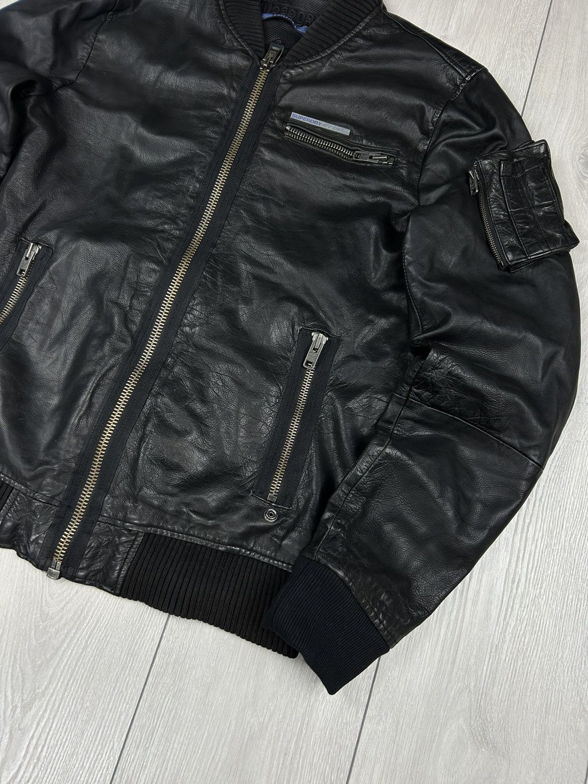 Superdry SuperDry Leather Bomber jacket size XL Size US XL / EU 56 / 4 - 3 Thumbnail