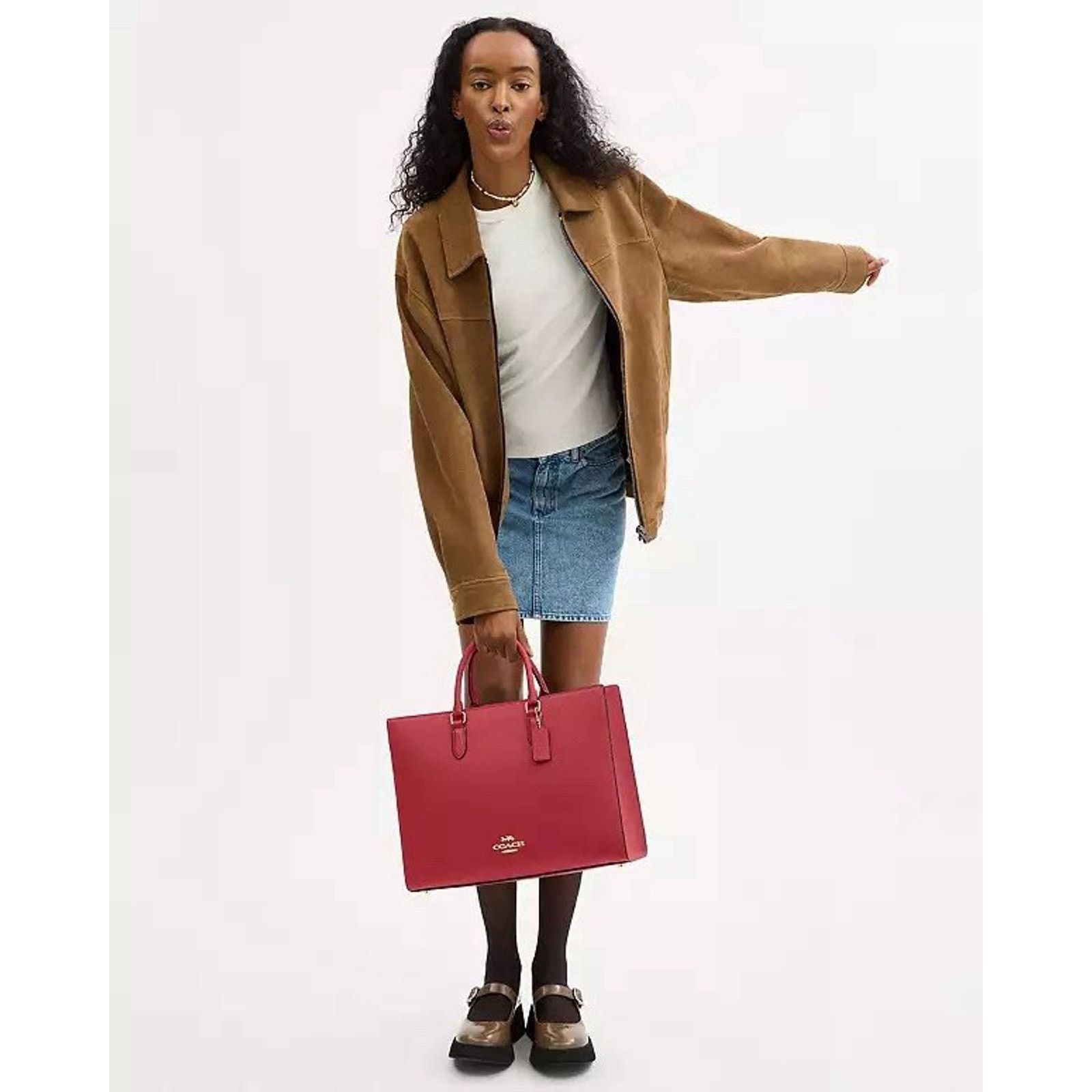 Coach NWT Bundle Coach Maggie Tote CY666 Red & Long Charm Chain Size ONE SIZE - 16 Thumbnail