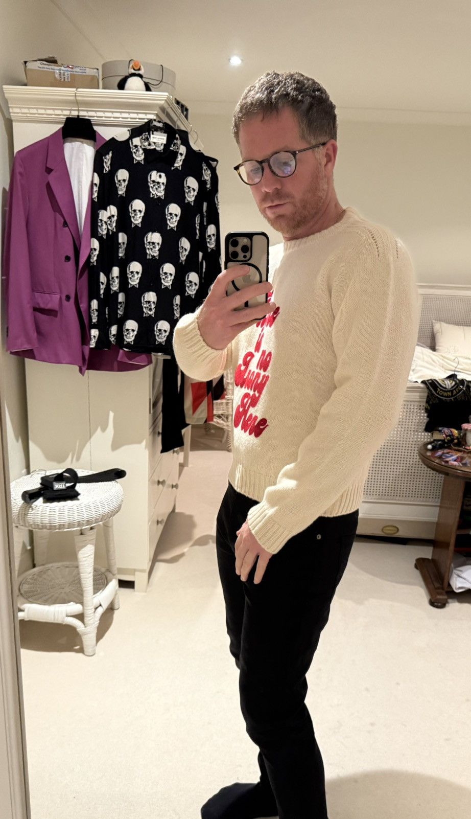 Celine SS20 Celine Hedi David Kramer irony sweater cashmere XL logo Size US XL / EU 56 / 4 - 4 Thumbnail