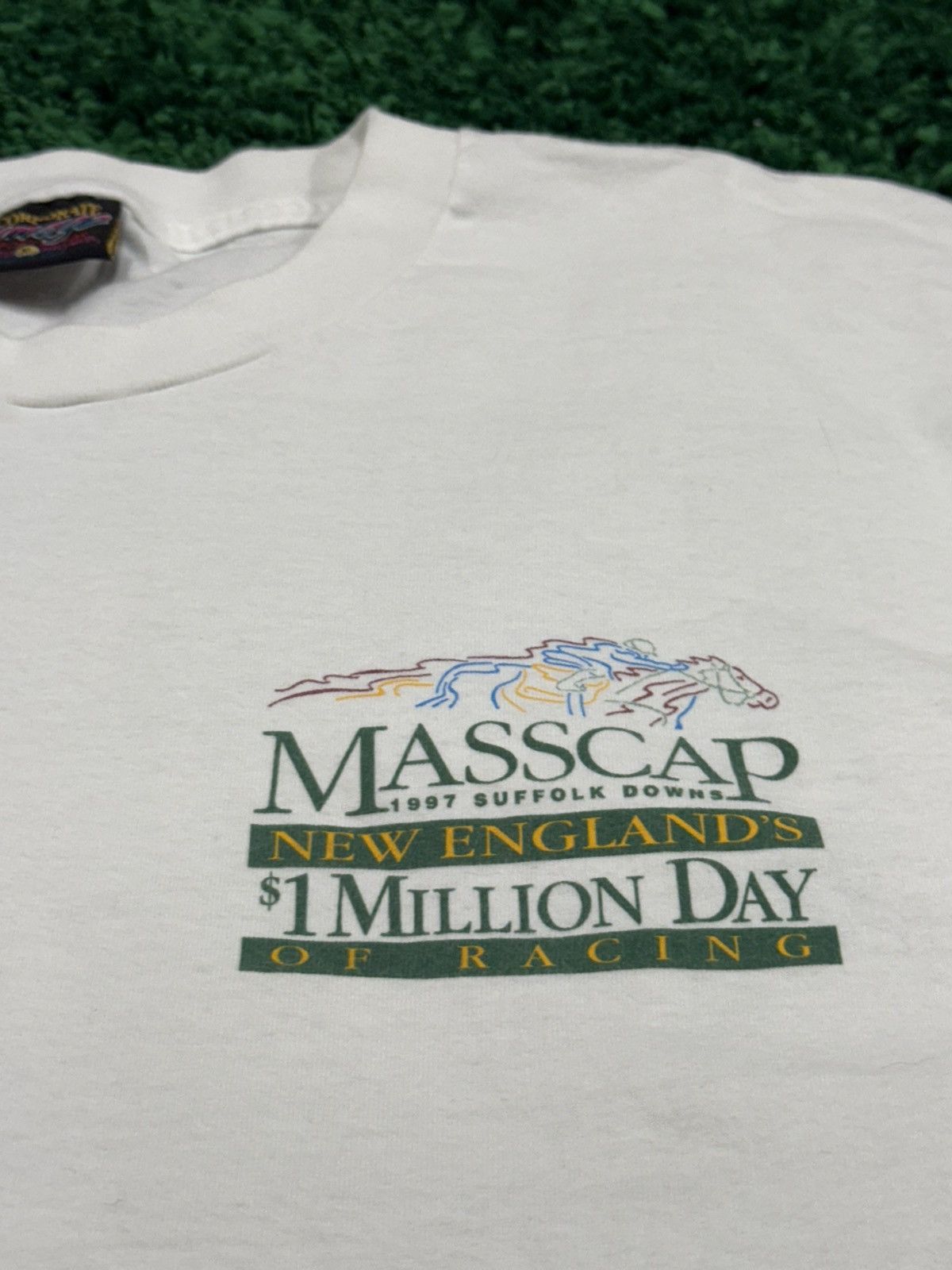 Vintage Vintage Horse Racing Masscap Suffolk Engalnd XL White Casino Size US XL / EU 56 / 4 - 8 Thumbnail