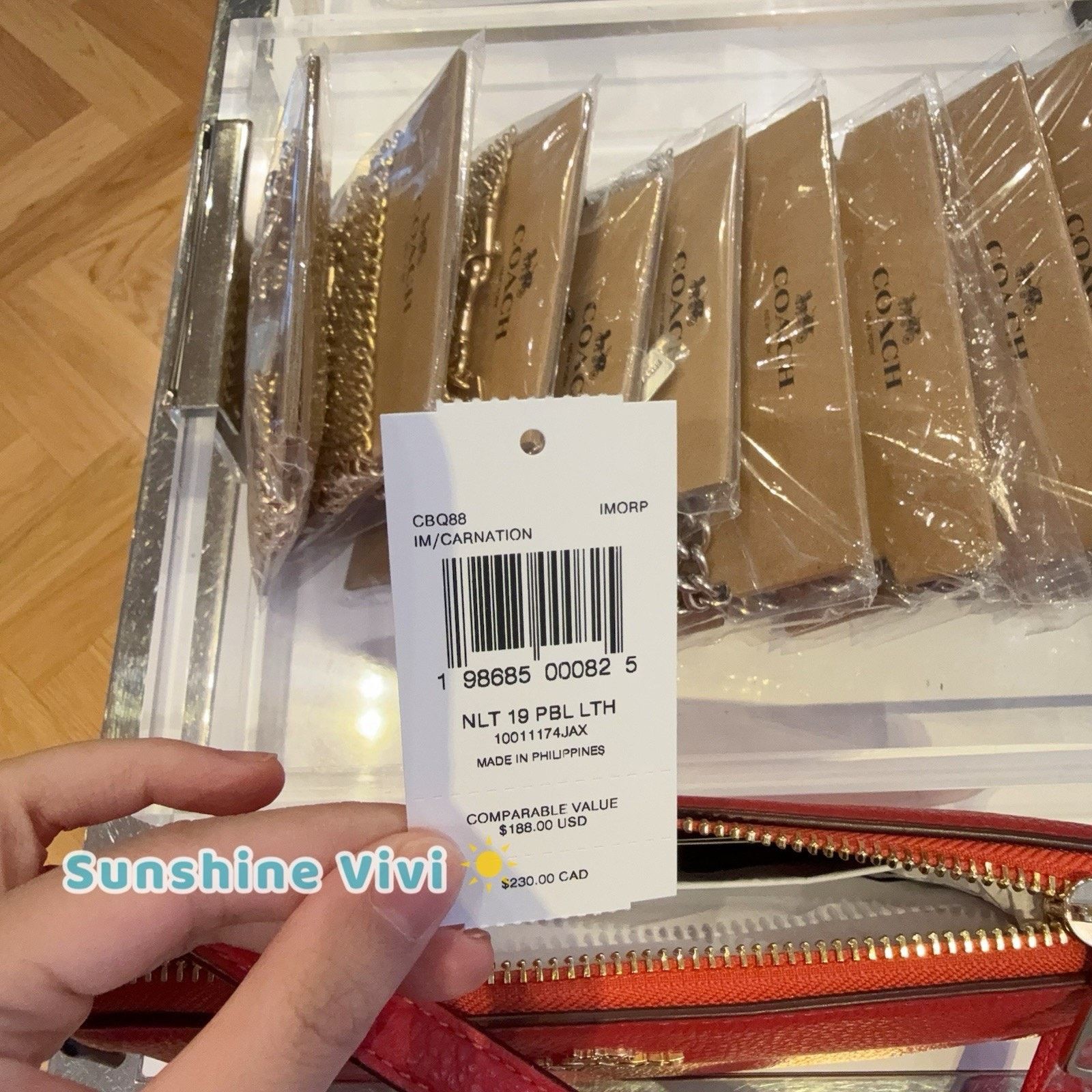 Coach NWT Coach Nolita 19 Bag Handbag Leather Gold/Carnation CBQ88 Size ONE SIZE - 5 Thumbnail