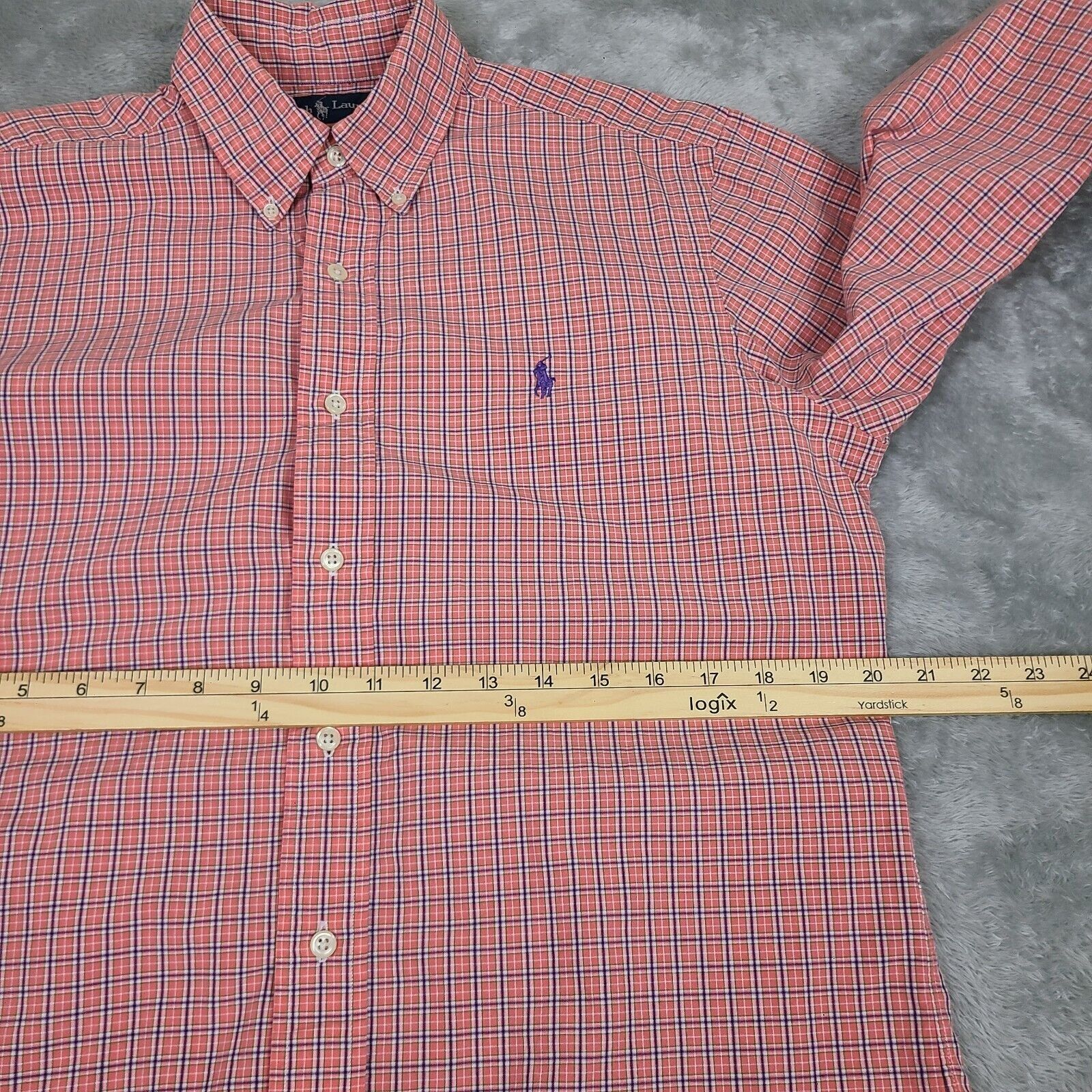 Polo Ralph Lauren Ralph Lauren Dress Shirt 15 32/33 Purple Pony Long Sleeve Pi Size US XL / EU 56 / 4 - 5 Thumbnail