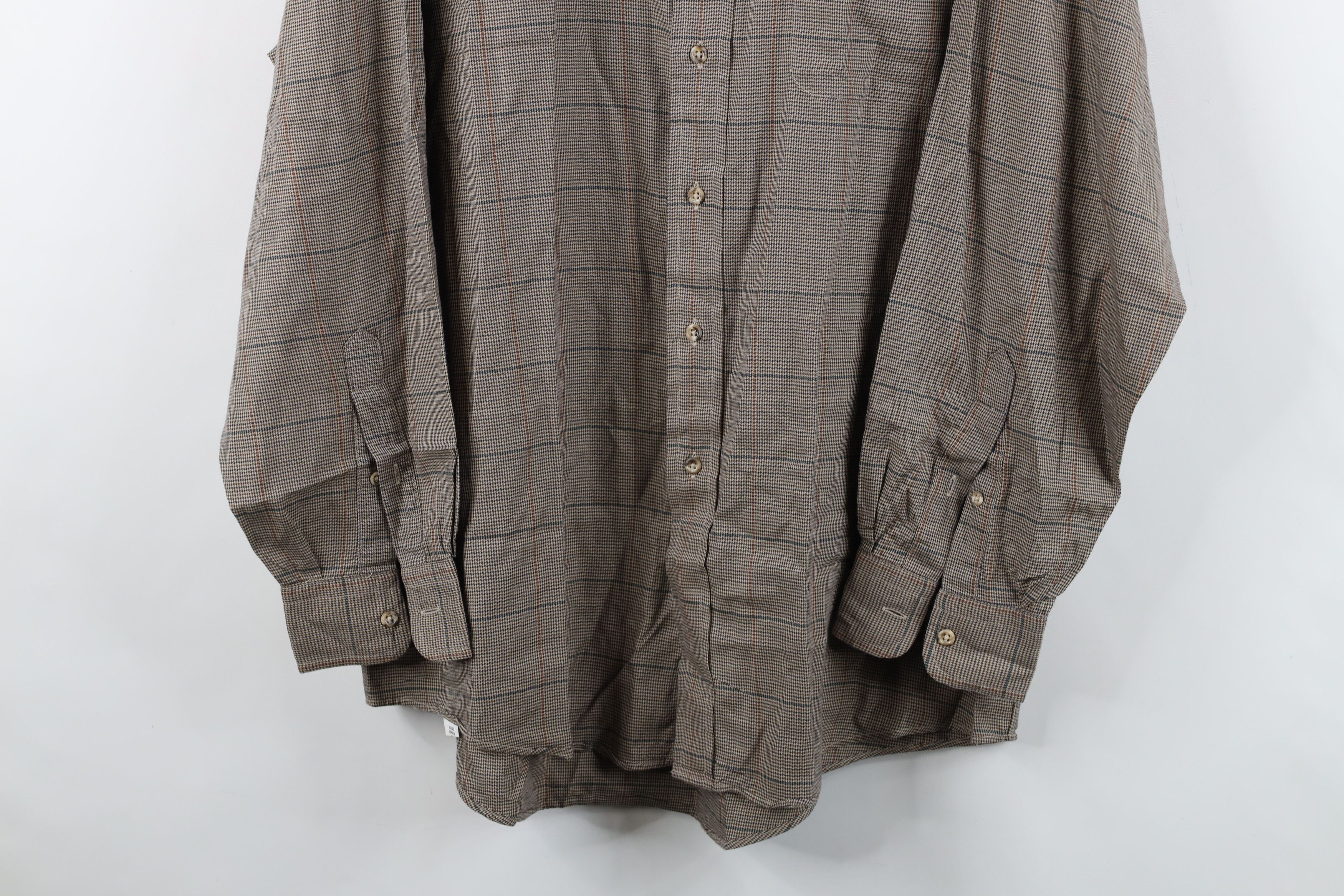 Lands' End Vintage 90s Lands End Houndstooth Collared Button Down Shirt Size US XL / EU 56 / 4 - 3 Thumbnail