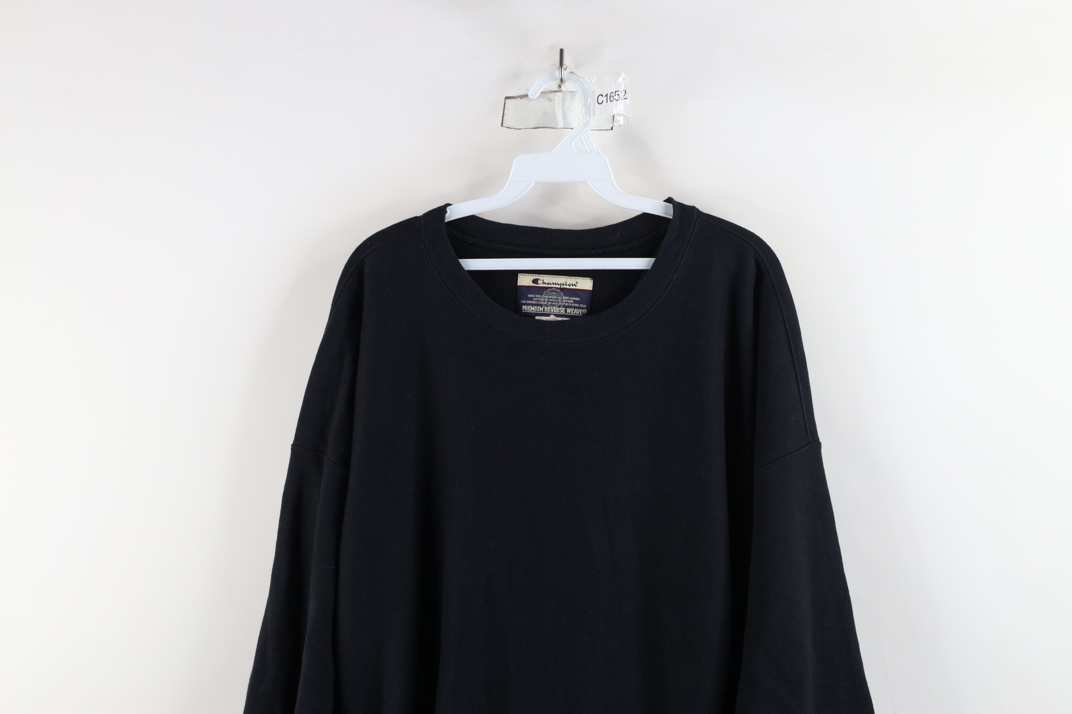 Champion × Vintage Vintage 90s Champion Reverse Weave Crewneck Sweatshirt Black Size US XXL / EU 58 / 5 - 2 Thumbnail