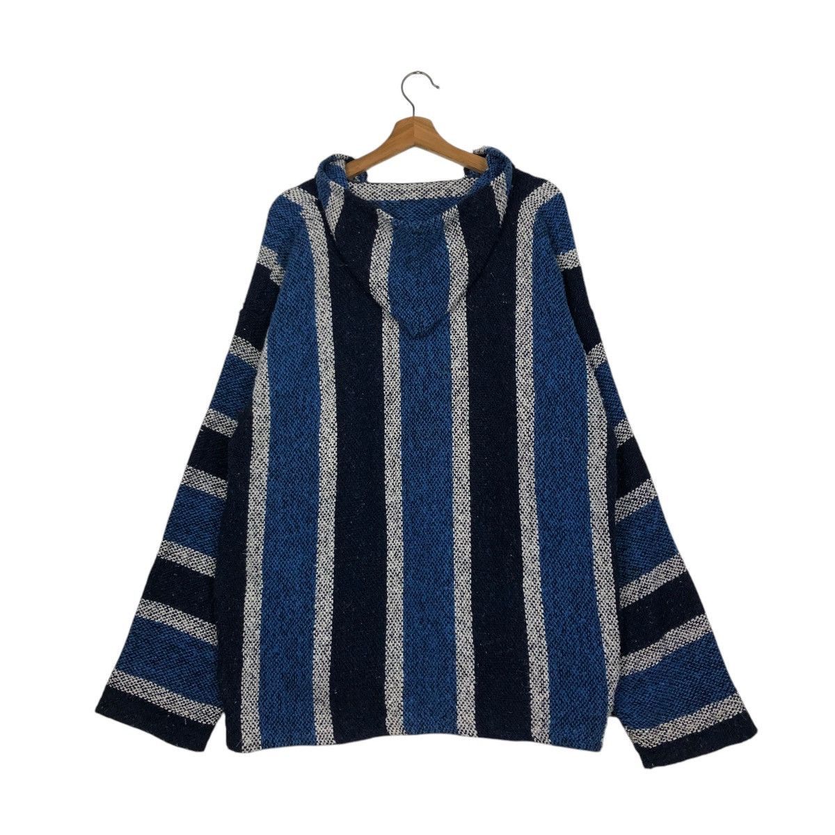 Japanese Brand 🔥VINTAGE BAJA HOODIE STRIPED DESIGN WOOL MEXICO FABRIC Size US XL / EU 56 / 4 - 11 Thumbnail