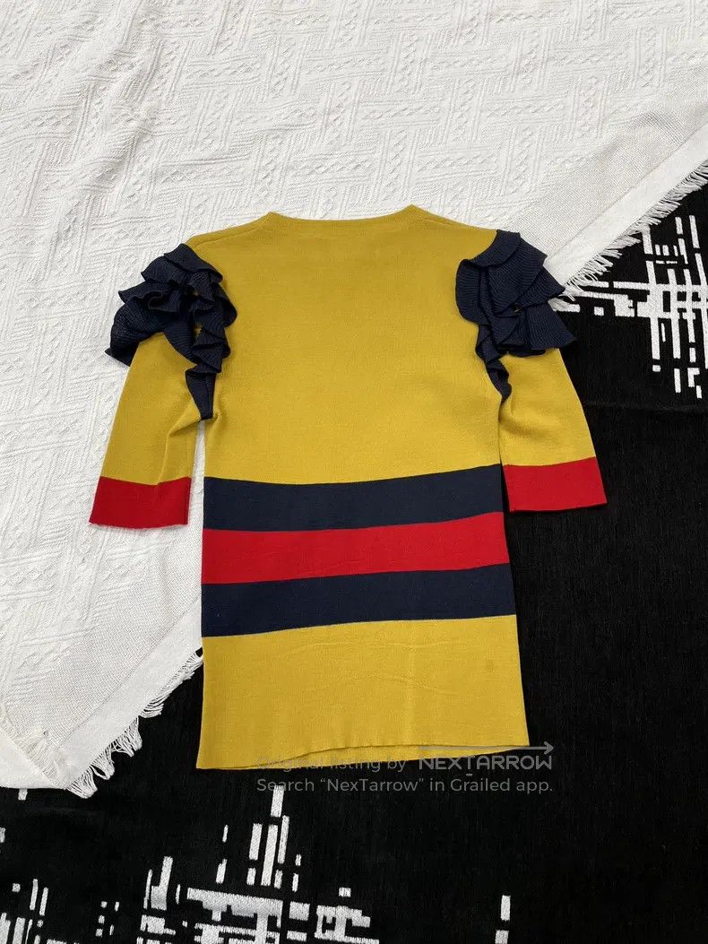 Gucci Gucci Yellow lace striped short sleeves Size S / US 4 / IT 40 - 3 Thumbnail