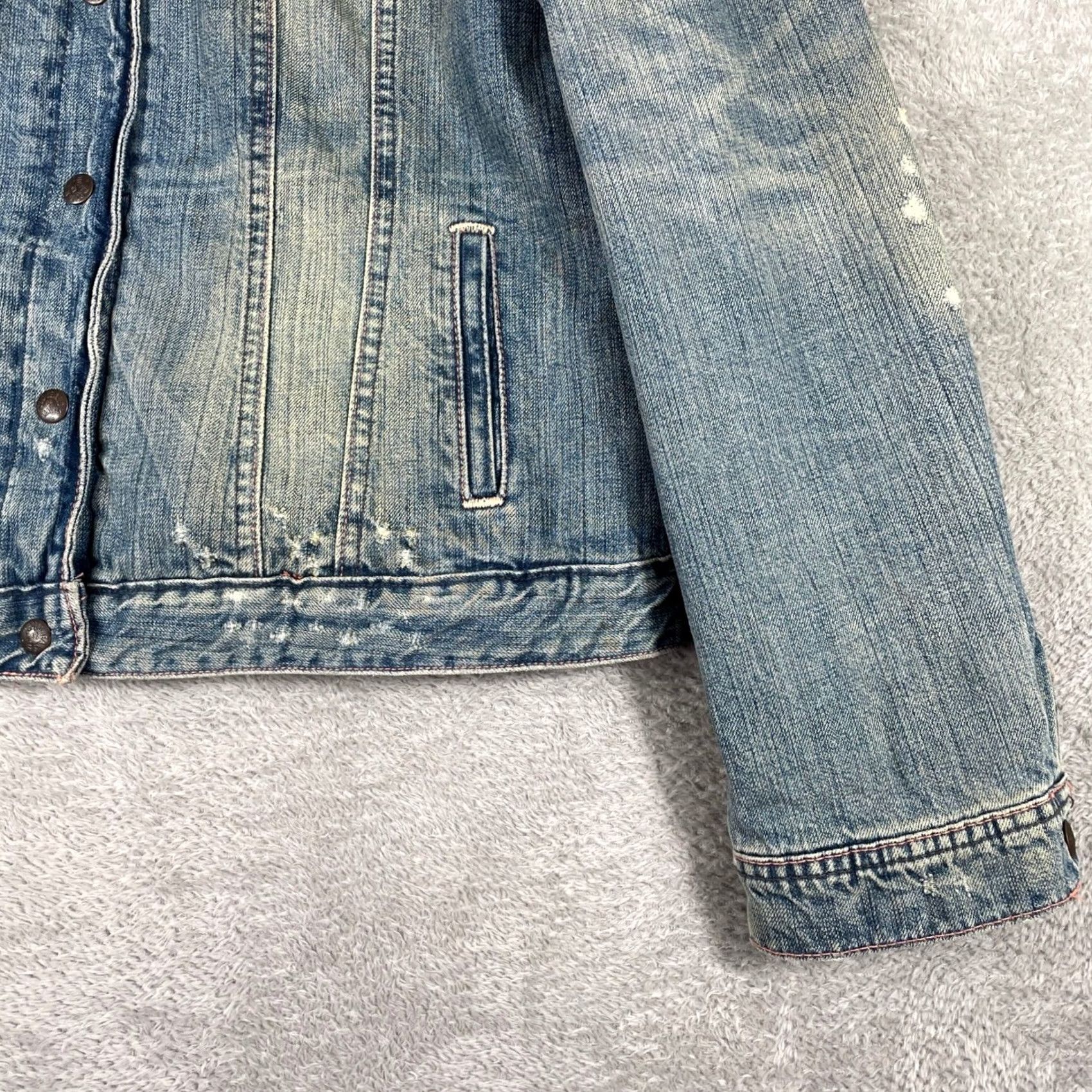 Vintage Y2K Polo Jeans Ralph Lauren Denim Jacket XL Sherpa Lined Distressed 2000s - Size XL Size 40" / US 18 - 6 Thumbnail