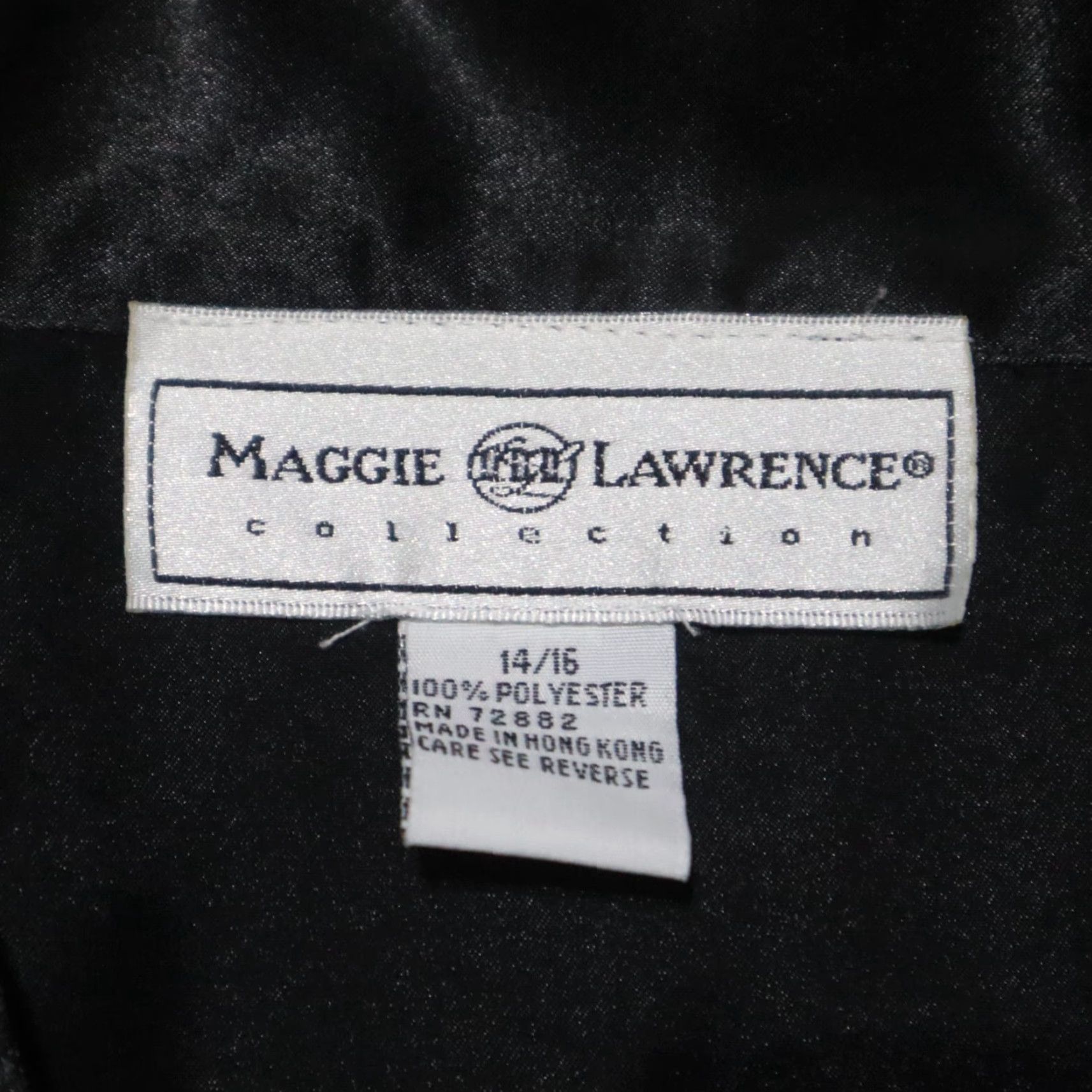 Vintage Maggie Lawrence Shirt Blouse Button-Up Women's 16 Black V-Neck Long Sleeve Dressy Business 90s? Size XXL / US 16-18 / IT 52-54 - 4 Thumbnail