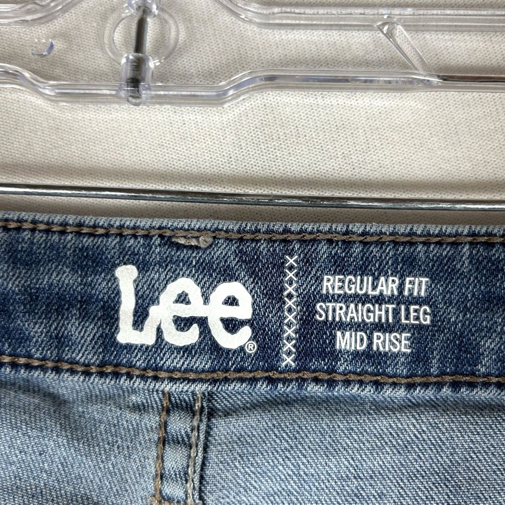 Lee Lee Regular Fit Jeans Womens 16M 5-Pocket Denim Blue Straight Mid Rise 31in Inseam Size 38" / US 16 / IT 52 - 5 Thumbnail