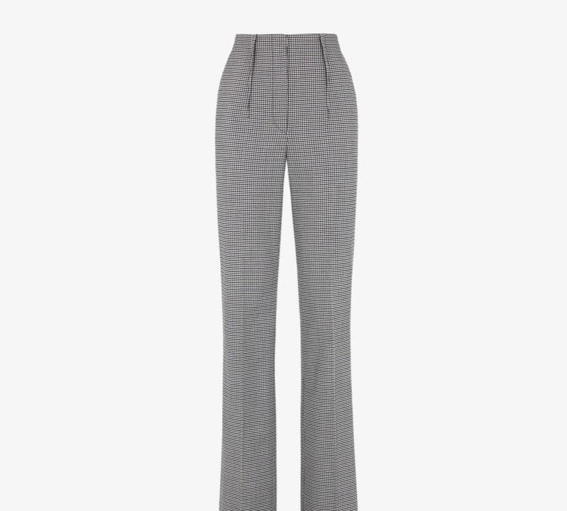 Fendi o1loc1c1024 FR6397 Houndstooth Pant in Grey Size 34" / US 12 / IT 48 - 2 Thumbnail