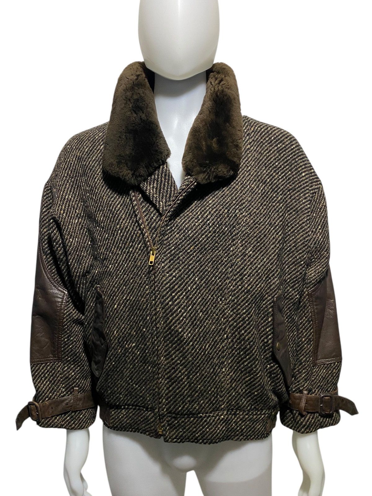 Vintage Vintage Rodex of London wool leather hybrid biker jacket Size US L / EU 52-54 / 3 - 3 Thumbnail