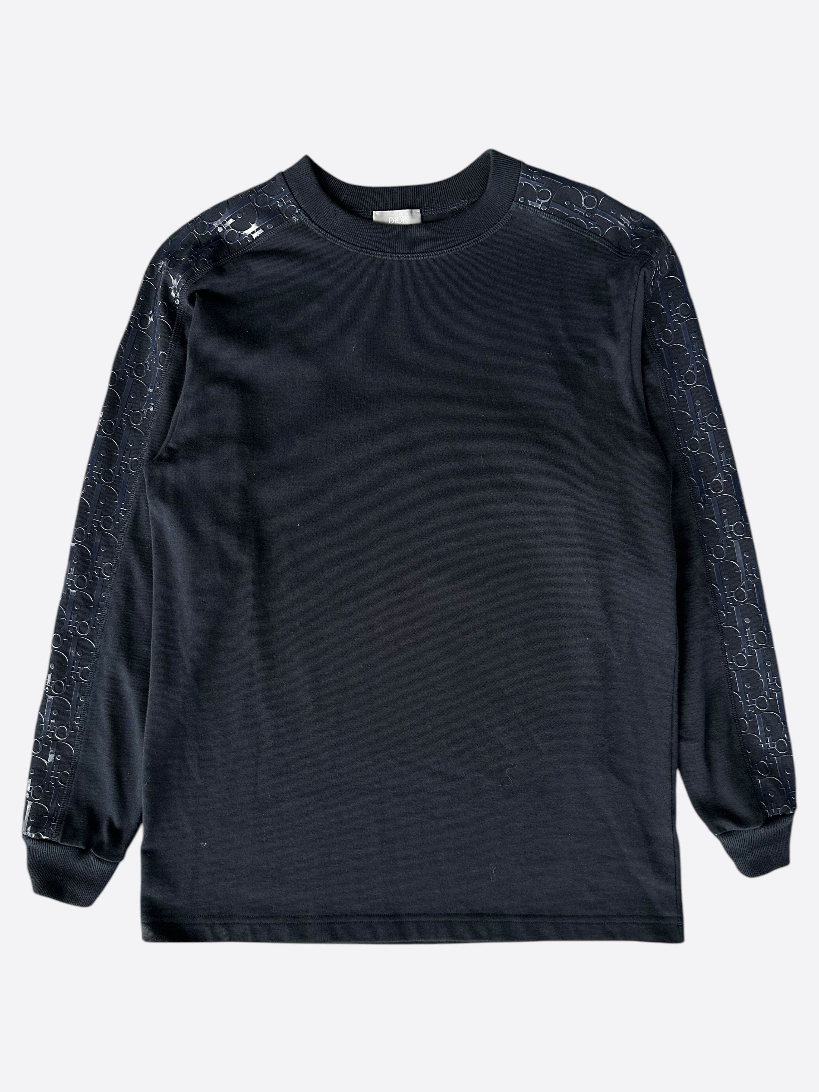 Dior Dior Navy Oblique Sleeve Longsleeve T-Shirt Size US S / EU 44-46 / 1 - 1 Thumbnail