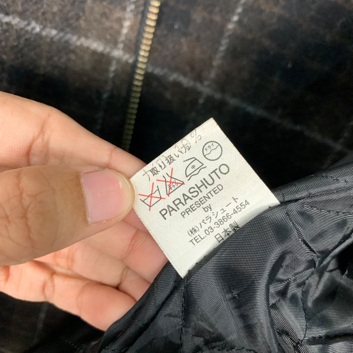 Japanese Brand AS SUPER SONIC Wool Checked Asymmetrical Jacket #2939-C133 Size US M / EU 48-50 / 2 - 14 Thumbnail