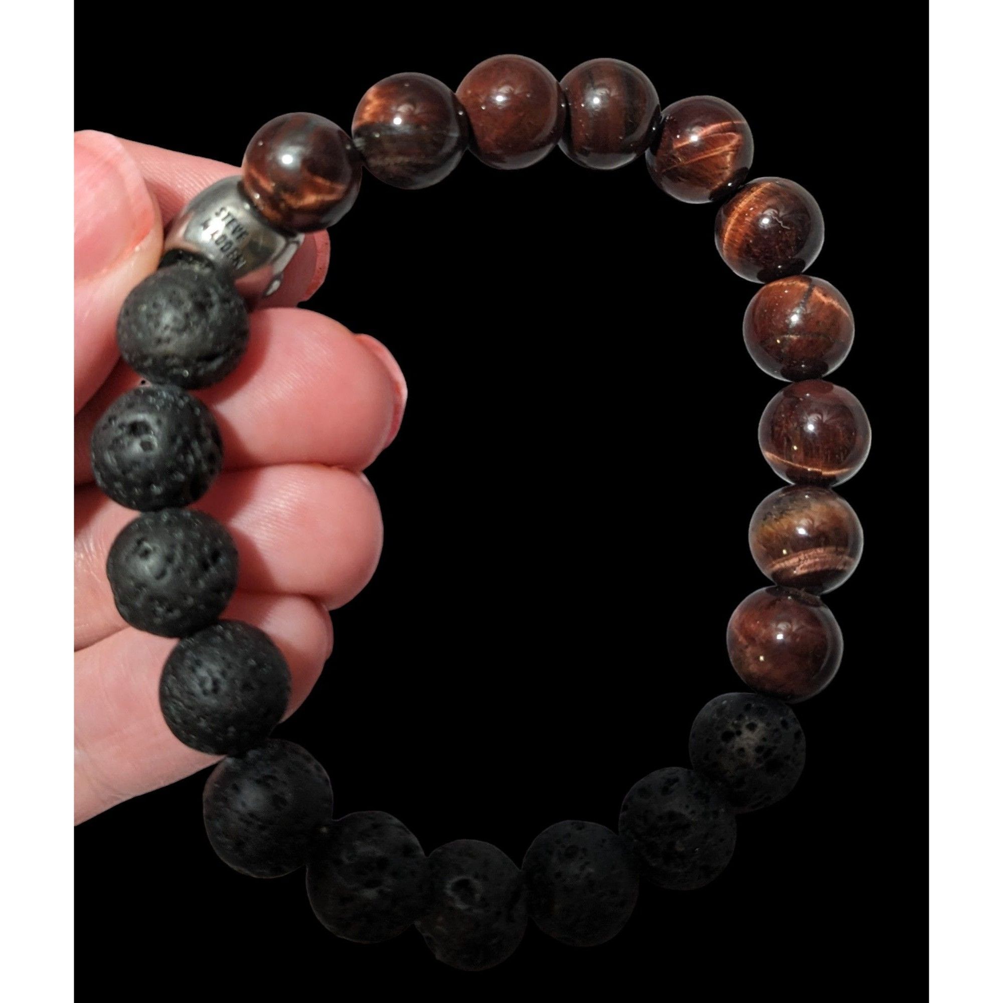 Steve Madden Steve Madden Skull Tiger Eye Lava Bead Bracelet Size ONE SIZE - 3 Thumbnail