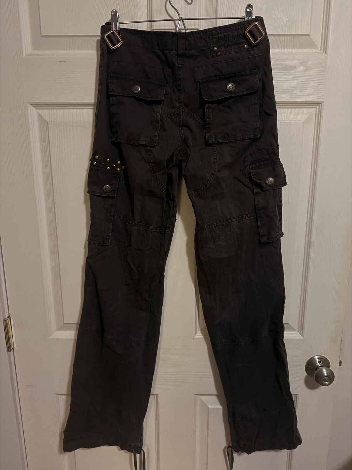 Other Dollhouse Y2K Studded Brown Wide Leg Cargo Jeans Size 5. Size 28" / US 6 / IT 42 - 2 Thumbnail