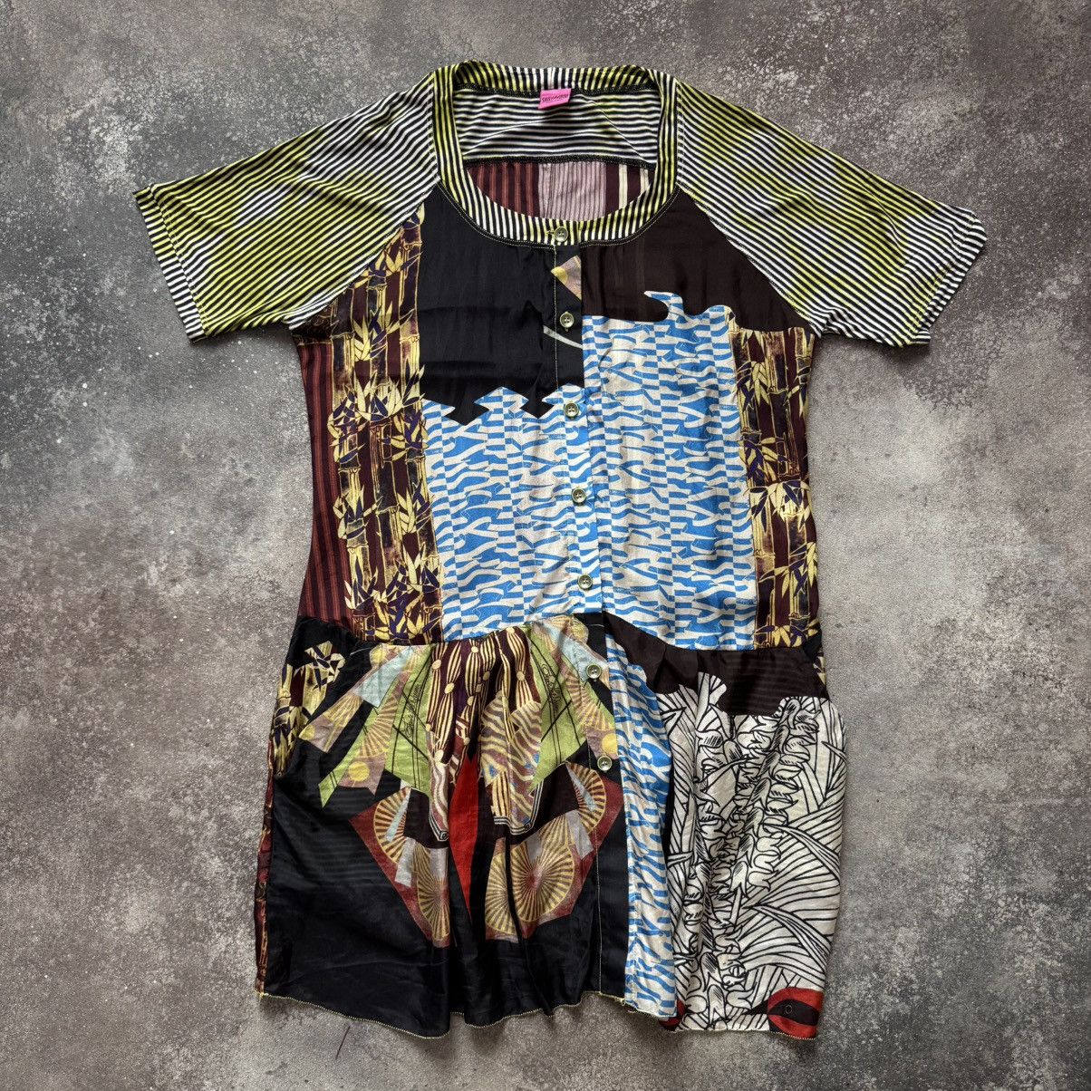 Hysteric Glamour Save the Queen Vintage Y2K Avant Garde Abstract Silk Dress Size S / US 4 / IT 40 - 2 Thumbnail