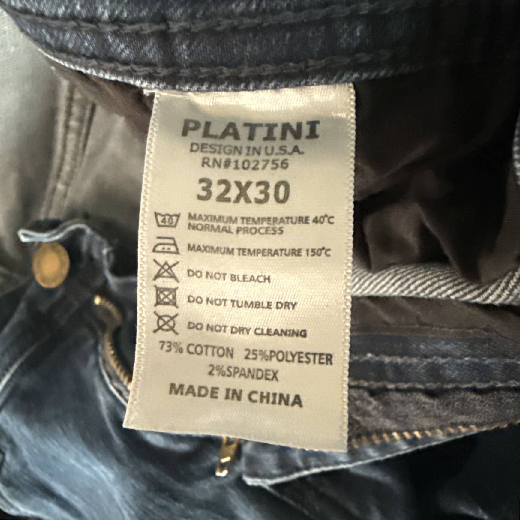 CO Platini Jeans Co Men’s Boot Cut Blue Denim Jeans 32X30 Distressed Style Solid 5-Pocket Regular Rise Mid Wash Blue Jeans Mens Regular Bootcut Size US 32 / EU 48 - 7 Thumbnail