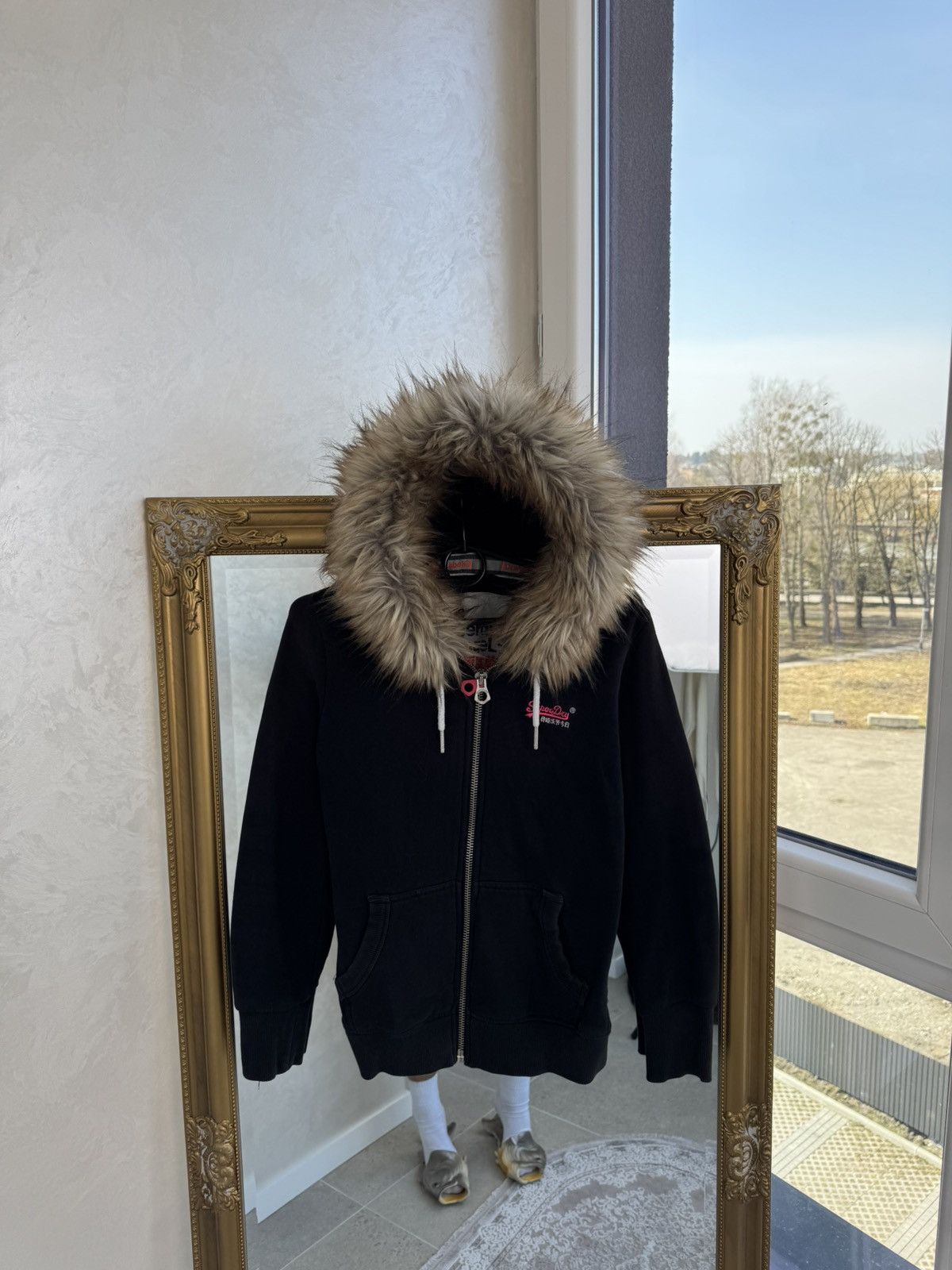 Superdry Vtg Y2K If6was9 LGB Goa Vibe Superdry Japan fur zip Hood Size S / US 4 / IT 40 - 1 Thumbnail