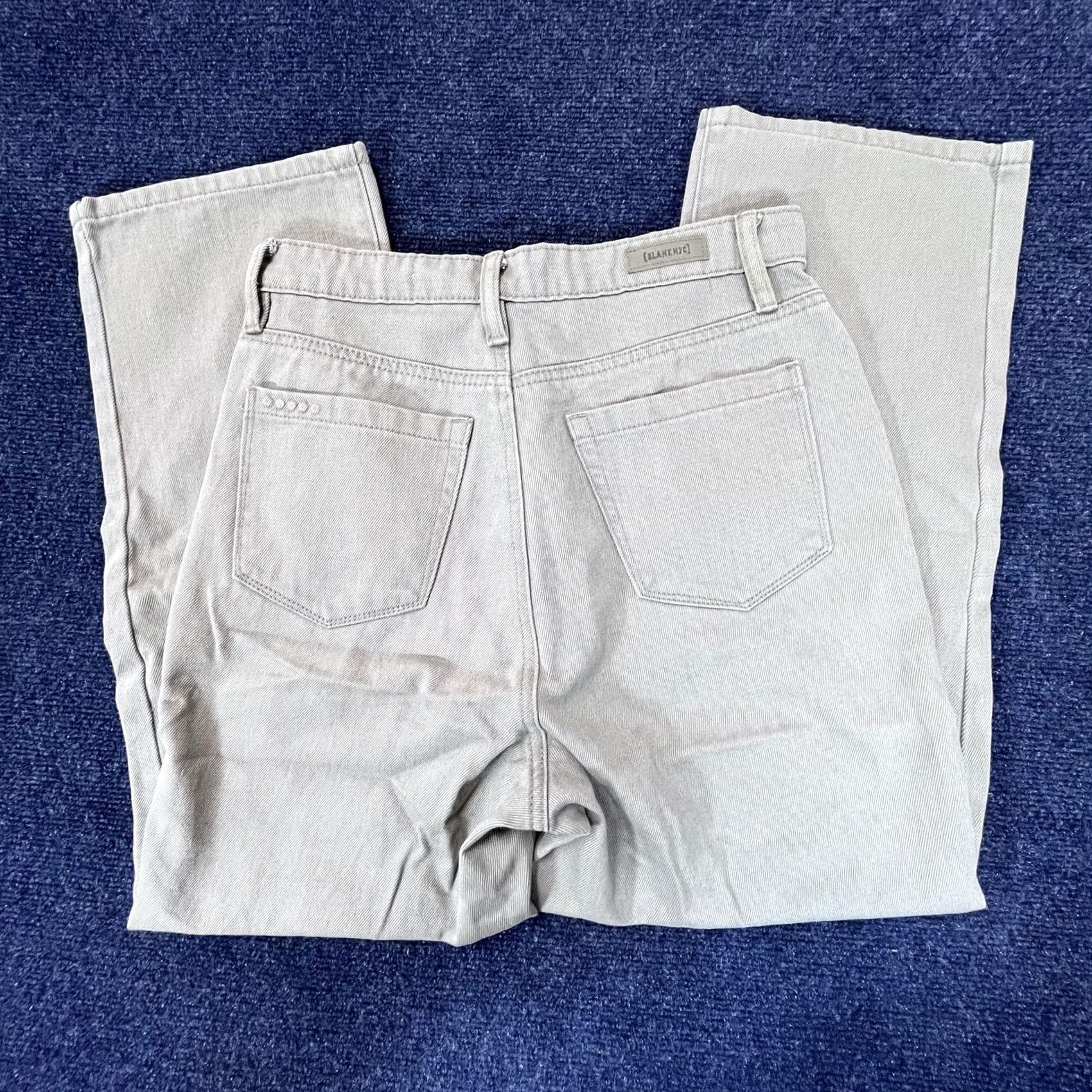 Vintage BLANKNYC The Baxter Pants Womens 27 Beige Straight Leg High Rise Utility Jeans Sheer Beige Khaki Pockets Size 27" / US 4 / IT 40 - 2 Thumbnail