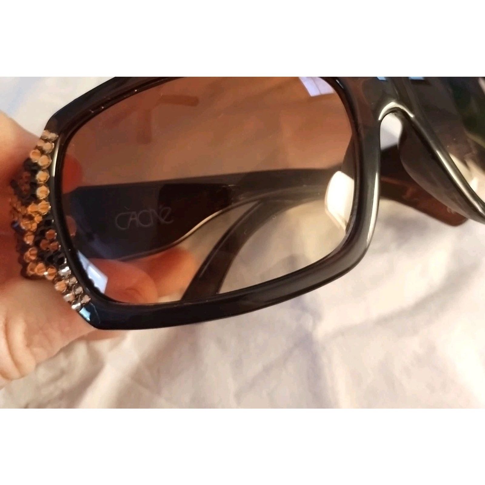Vintage Cache Square Wrap Around Sunglasses - Square Glasses/Leopard Size ONE SIZE - 10 Thumbnail