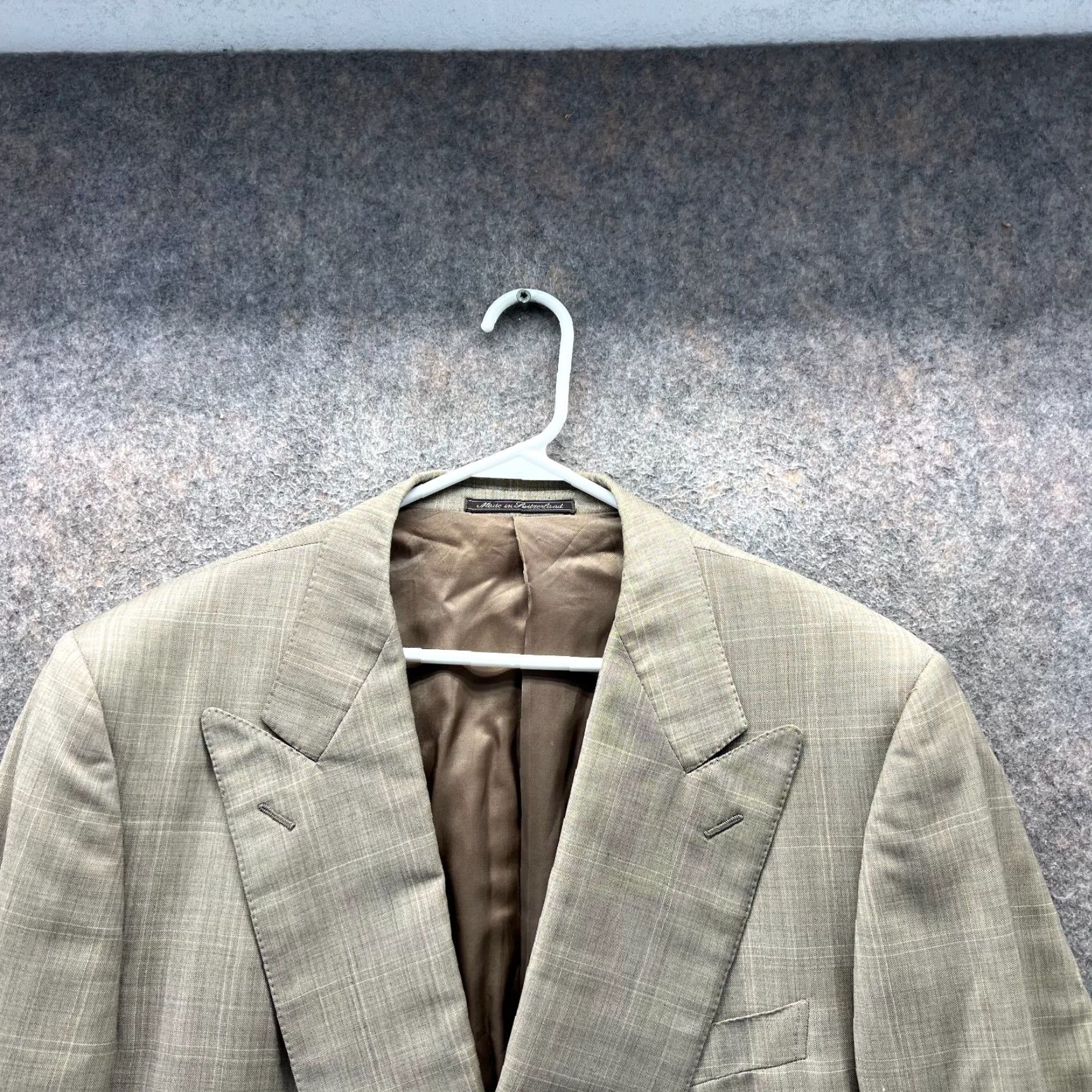 Ermenegildo Zegna Ermenegildo Zegna Blazer Mens 46R Beige Double Breasted Trofeo Wool Jacket Dress Size 46R - 6 Thumbnail