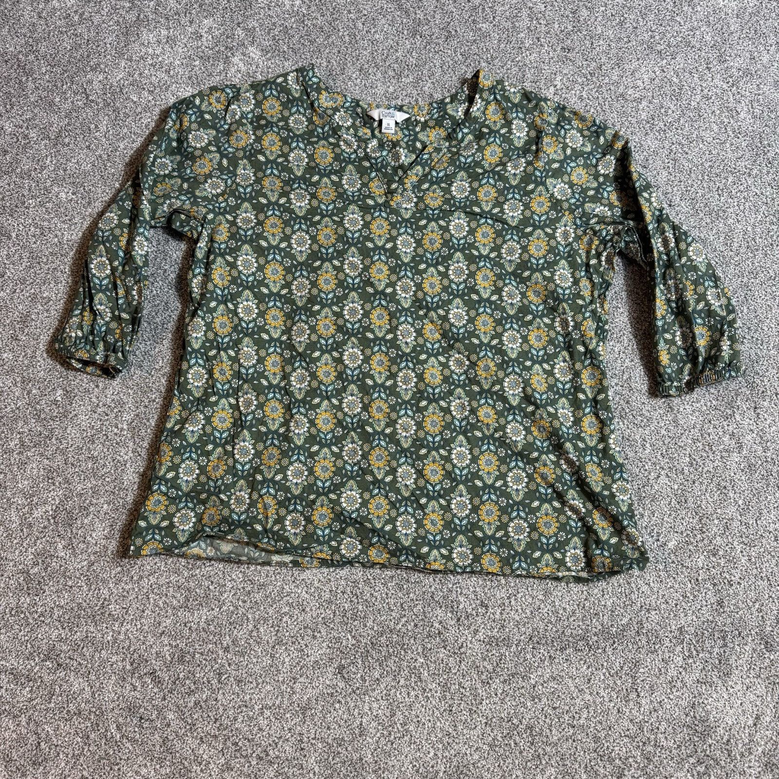 Croft & Barrow Boho Top Womens XL Lagenlook Cottagecore Floral Paisley Size XL / US 12-14 / IT 48-50 - 1 Thumbnail