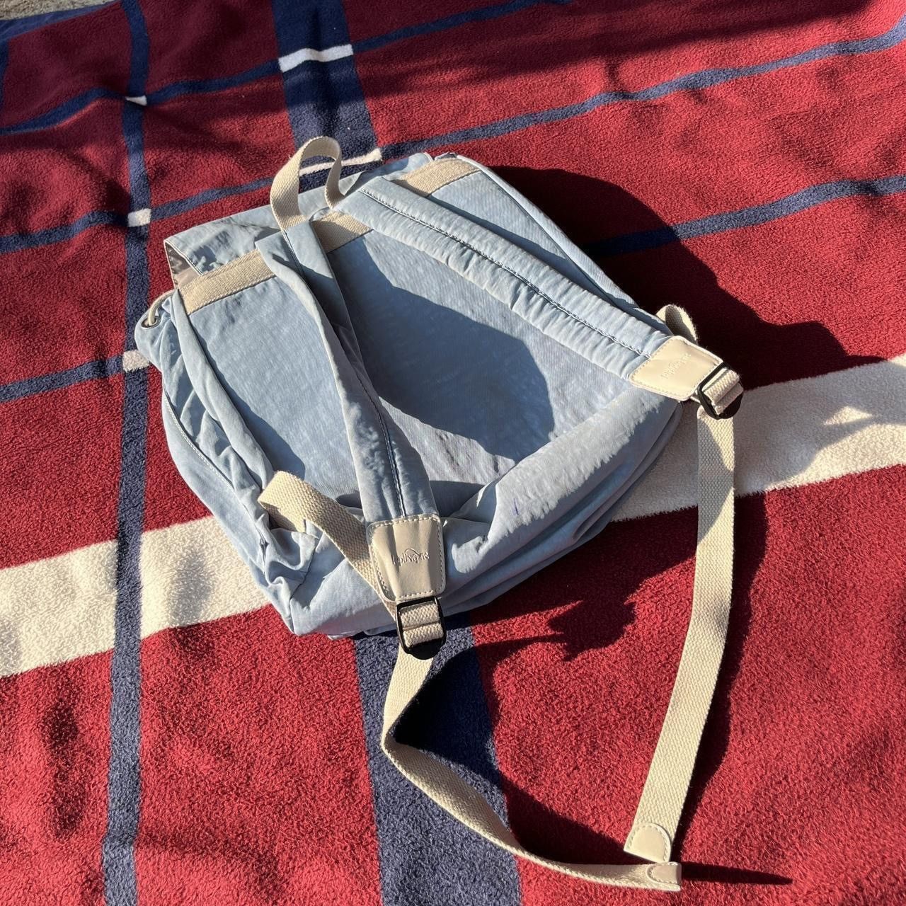 Vintage Kipling Drawstring Nylon Rucksack Parachute Backpack