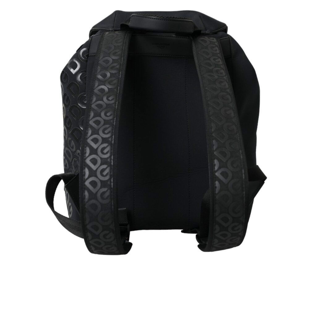 Dolce & Gabbana Dolce & Gabbana Black Neoprene Nylon DG Logo School Backpack Size ONE SIZE - 4 Thumbnail