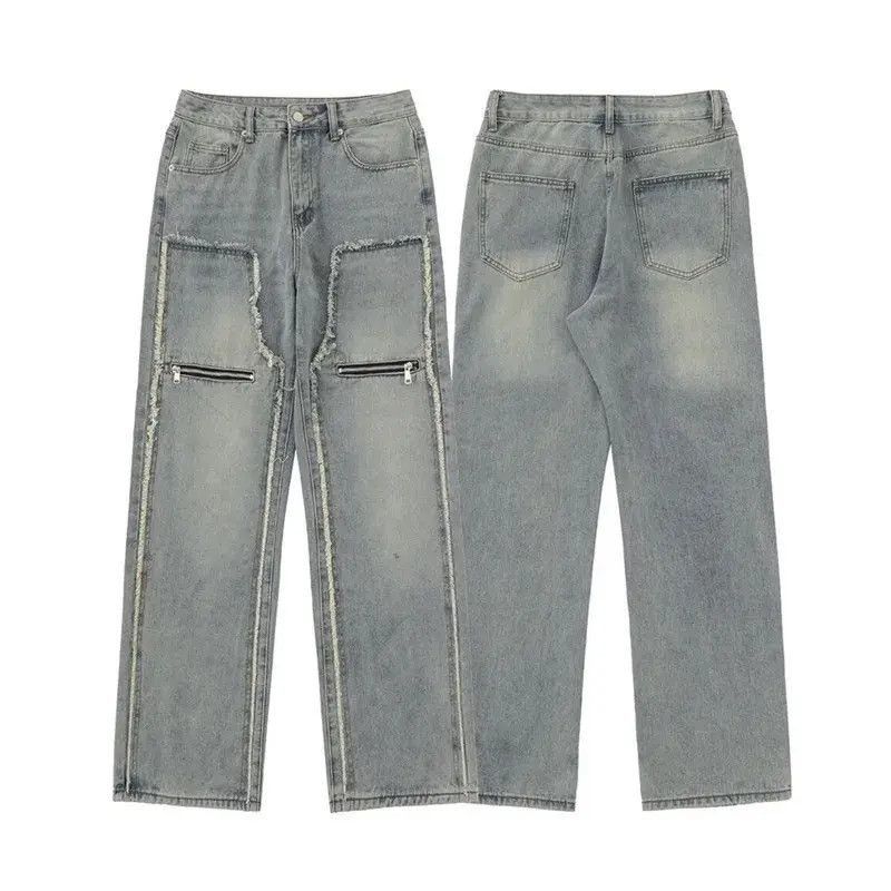 Japanese Brand Y2K Streetwear Zipper Stacked Baggy Jeans Size US 32 / EU 48 - 4 Thumbnail