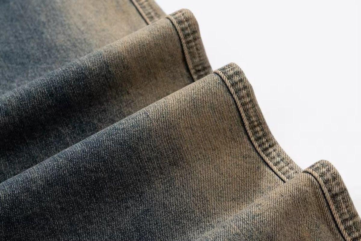 Japanese Brand × Jean Street Style Light Gray Straight Baggy Jeans Size US 33 - 11 Thumbnail