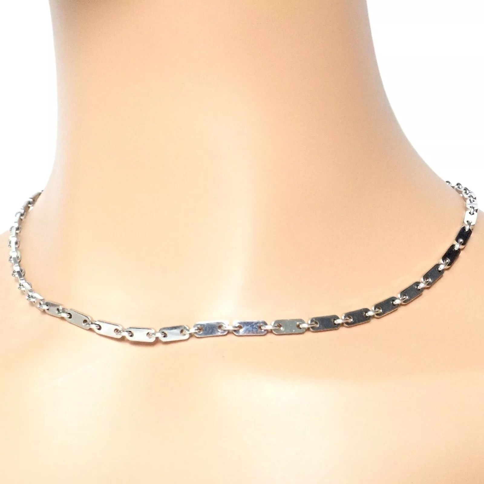 Cartier Cartier 18k White Gold Flat Link Necklace 17.75" 1998 Size ONE SIZE - 8 Thumbnail