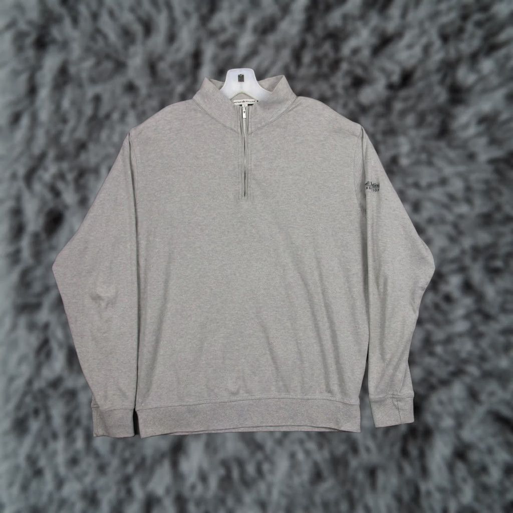 Peter Millar Peter Millar Pullover Mens L Gray 1/4 Zip Cotton Sweatshirt Mock Neck Logo Embroidered Sleeve Logo Regular Fit Sweatshirt US-Peru Made Size US L / EU 52-54 / 3 - 1 Thumbnail