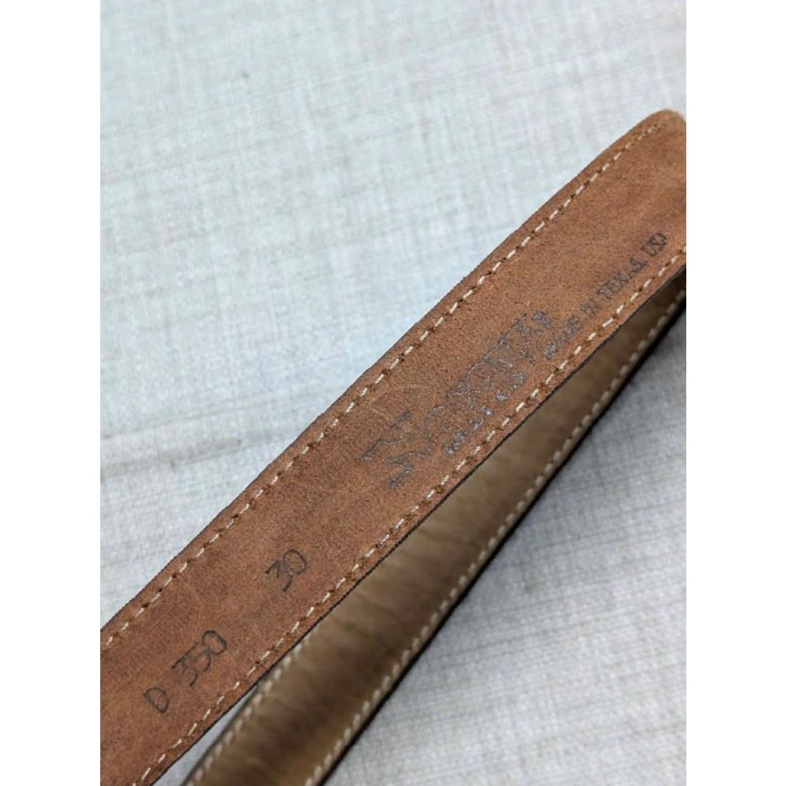 Vintage VINTAGE Nocona belt western belt 1-1/8" cowhide leather brown Men 30 US Made cowboy belt 29/30 Western Mens Brown Nocona belt Size 30 - 5 Thumbnail