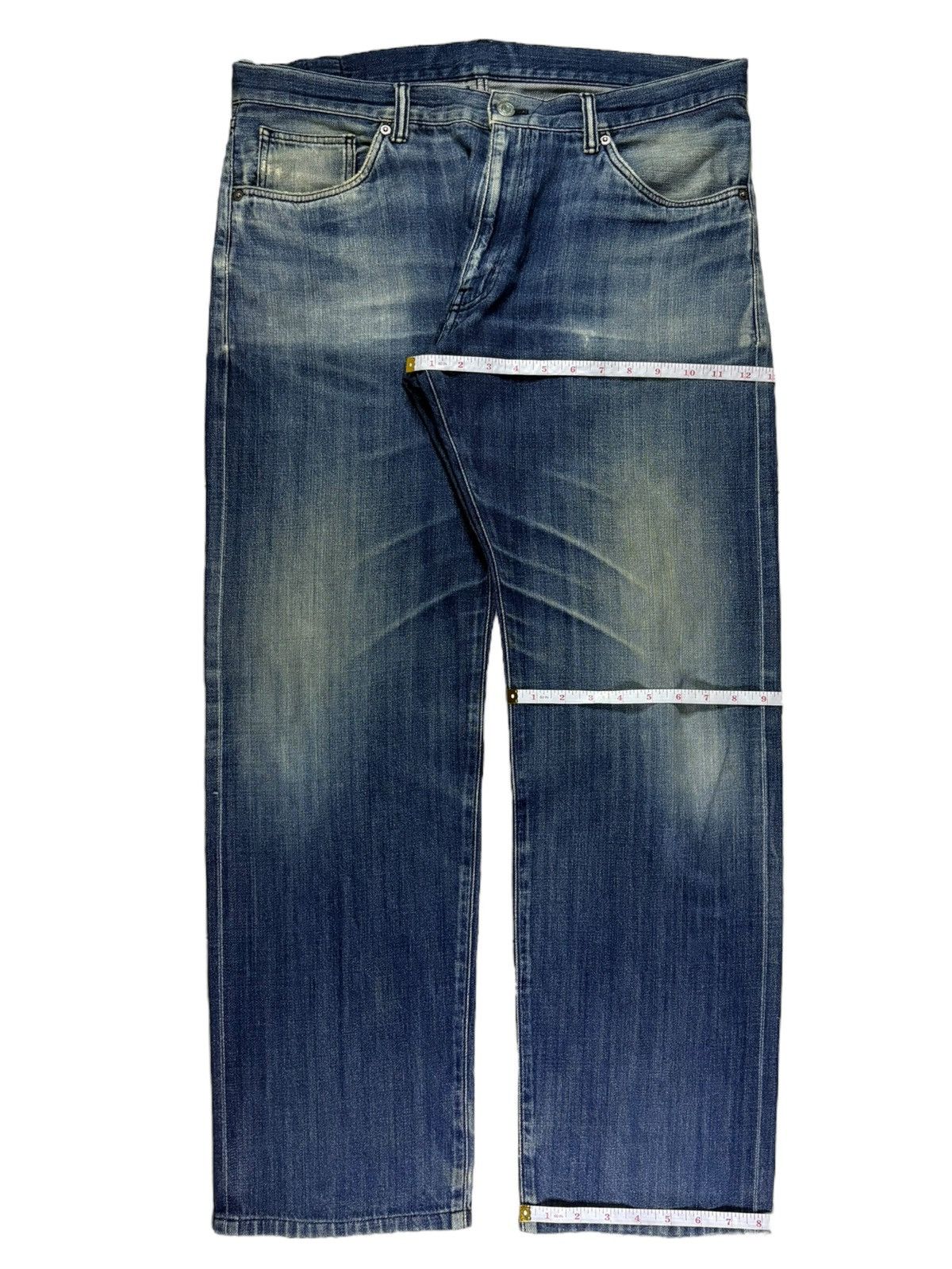 Japanese Brand Vintage Japanese Brand Selvedge Faded Blue Wash Baggy Jeans Size US 37 - 16 Thumbnail