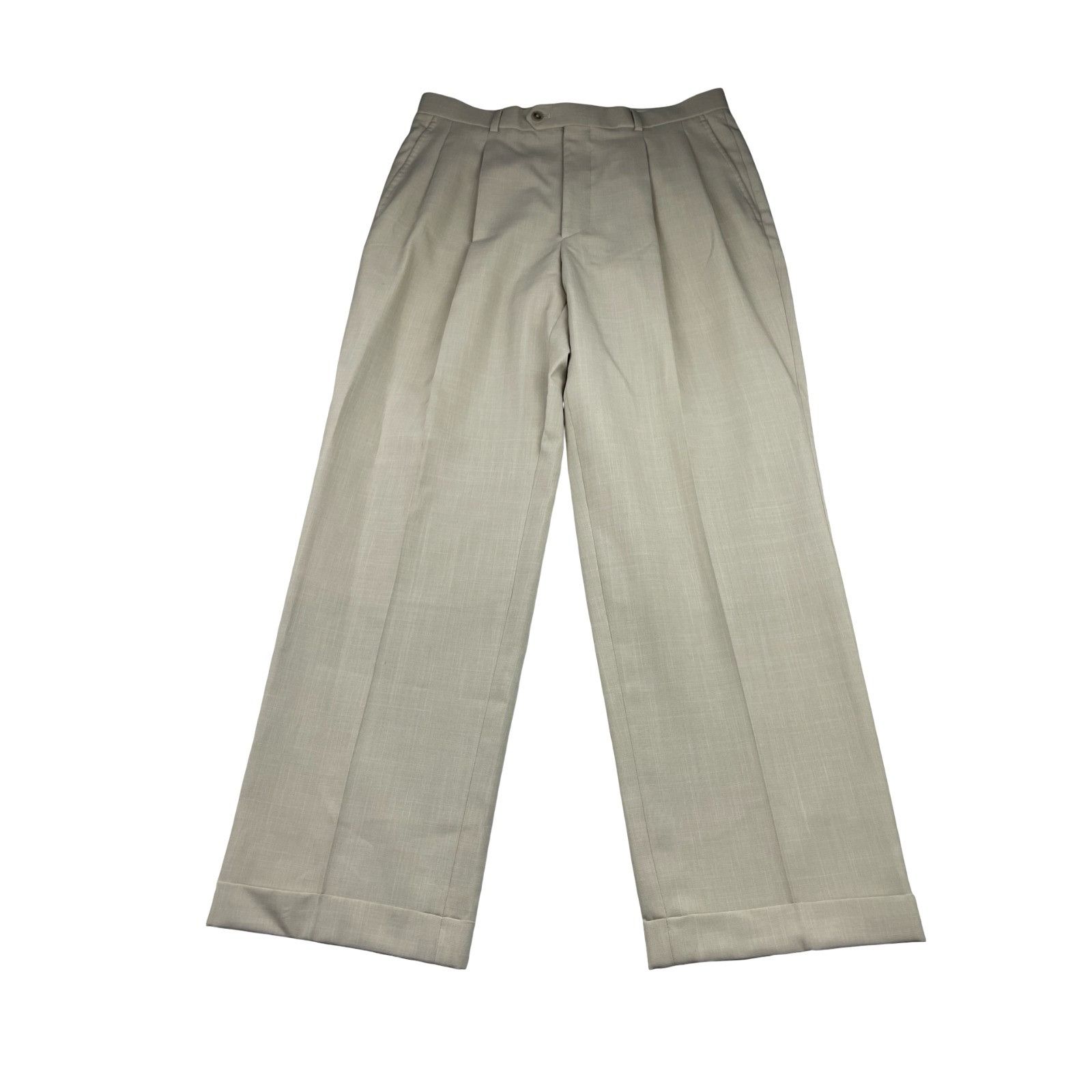 Stafford Stafford Men's Performance 2-Button Suit Light Khaki/Tan • 4 Size 40R - 13 Thumbnail