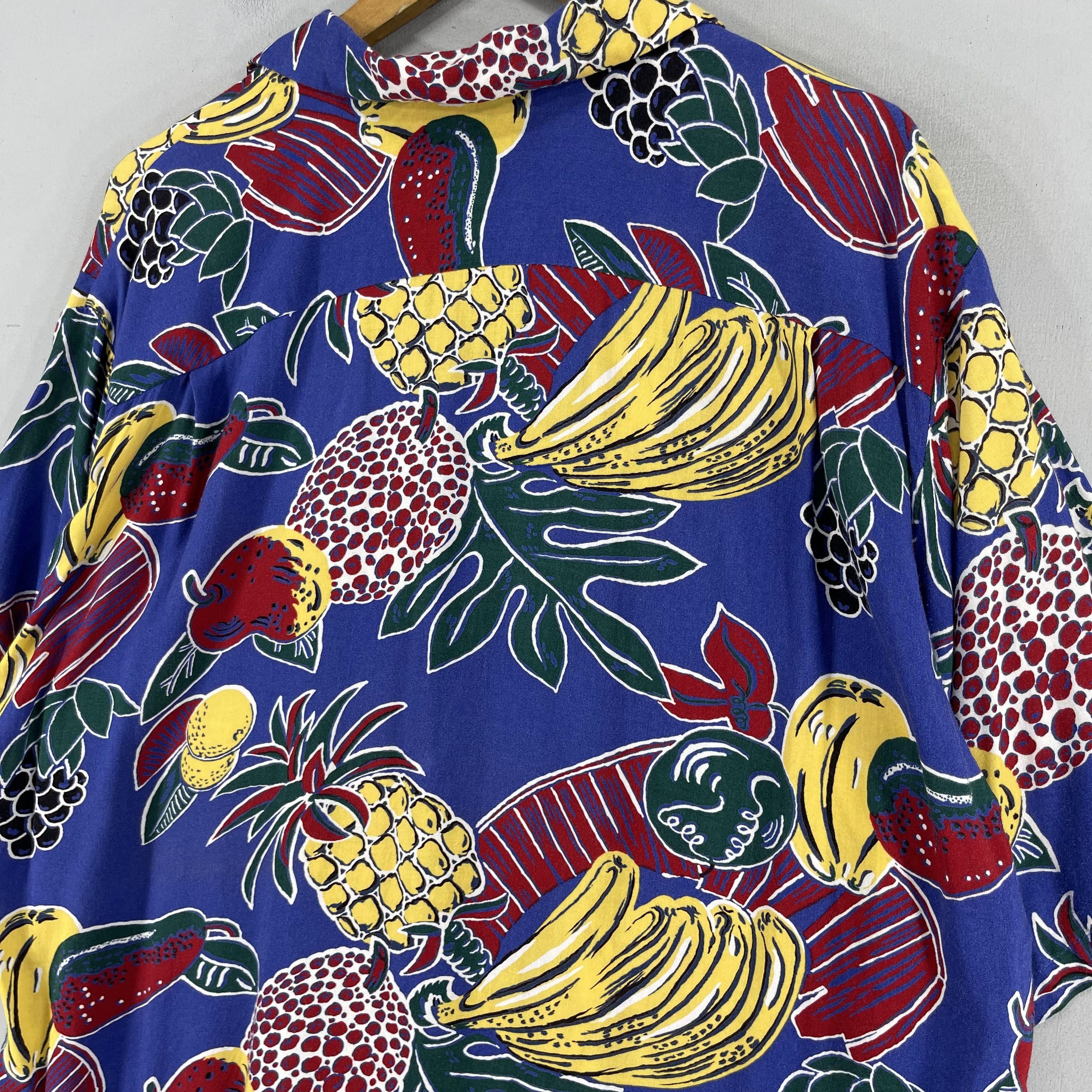 Vintage JOE KEALOHA Rayon Hawaii Tropical Mixed Fruits Motive Shirt Size US L / EU 52-54 / 3 - 9 Thumbnail