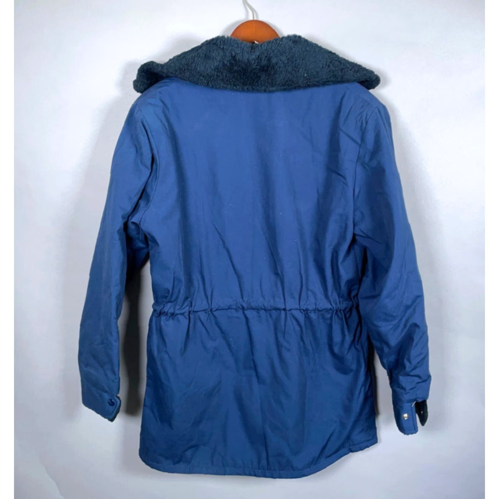 Vintage VINTAGE 80s Parka Coat Mens 38 Dark Blue Zip Up Sherpa Lined Ideal Zipper USA Made Jacket/Coat Size US XXS / EU 40 - 2 Thumbnail