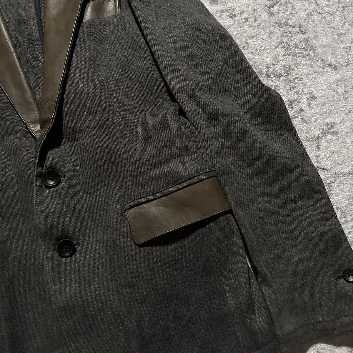 Isamu Katayama Backlash Isamu Katayama Leather Detailed Blazer Suit Jacket | Size S Size 38R - 2 Thumbnail
