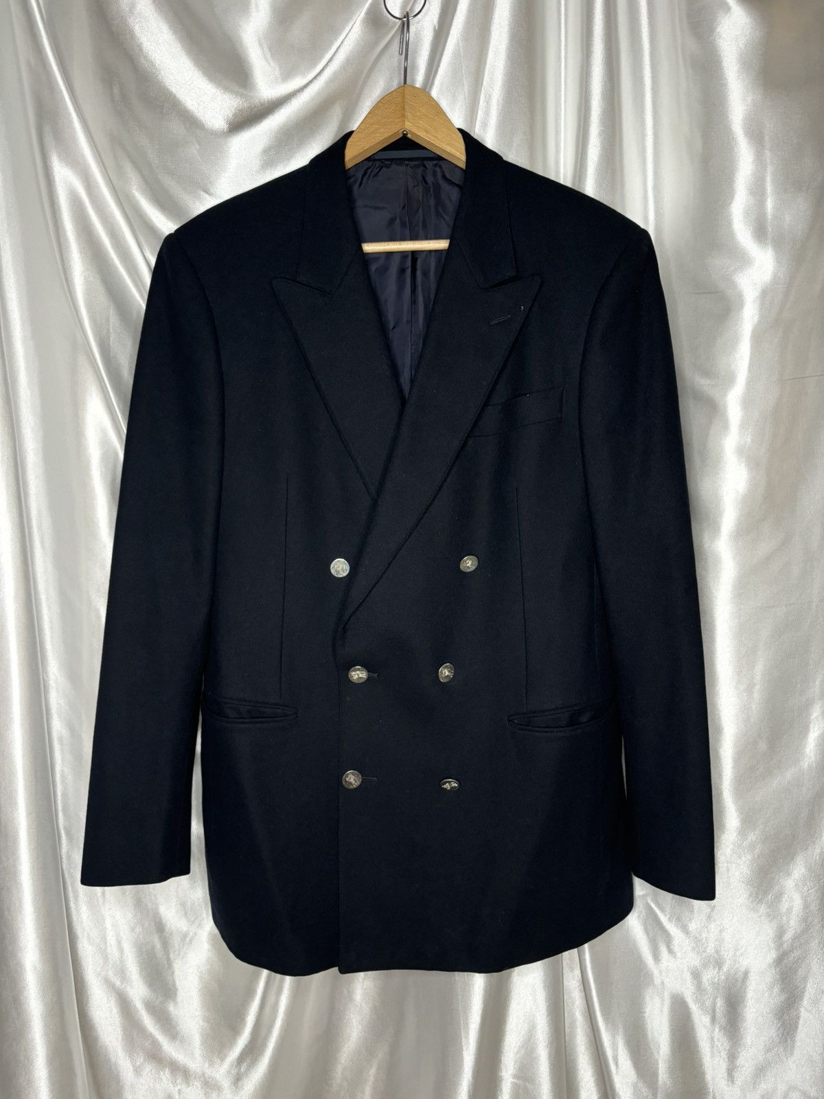 Burberry × Vintage vintage woolen Burberrys double breasted blazer jacket logo Size ONE SIZE - 1 Thumbnail