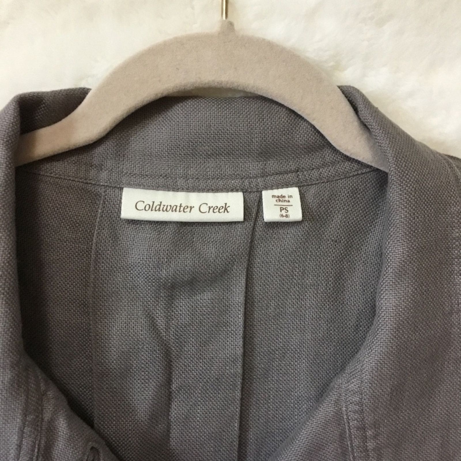 Coldwater Creek Coldwater Creek Gray Linen Jacket Size S / US 4 / IT 40 - 3 Thumbnail
