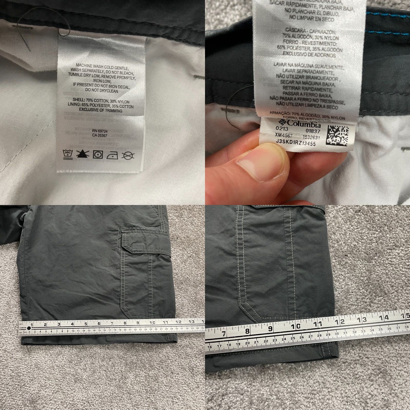 Vintage VINTAGE Columbia Mens Cargo Shorts 34x11 Gray Nylon Outdoor Hiking Activewear, Fall Spring Summer Size US 34 / EU 50 - 8 Thumbnail