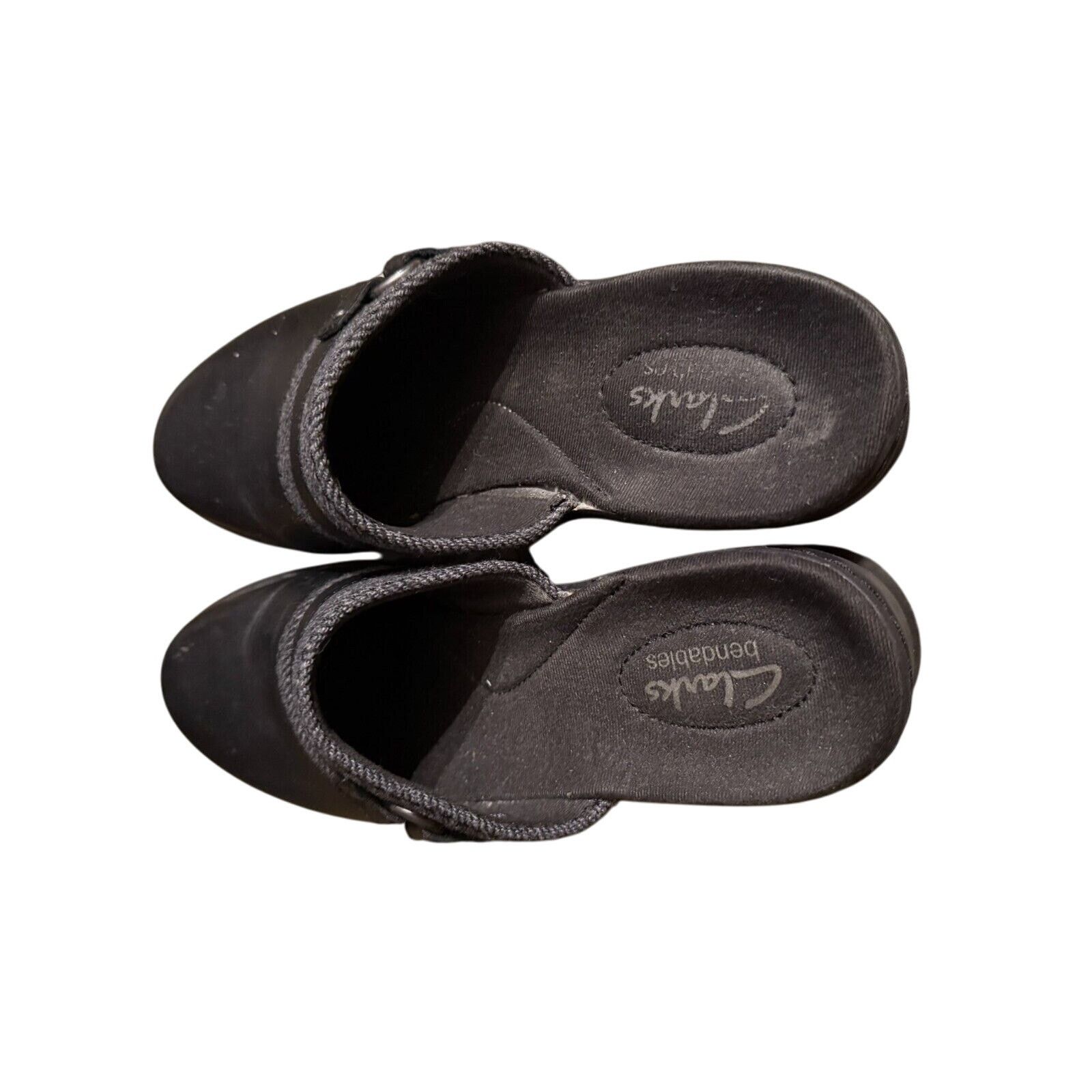 Clarks Clark's Bendables Black Leather Mules Women's Size 7M Size US 7 / IT 37 - 2 Thumbnail